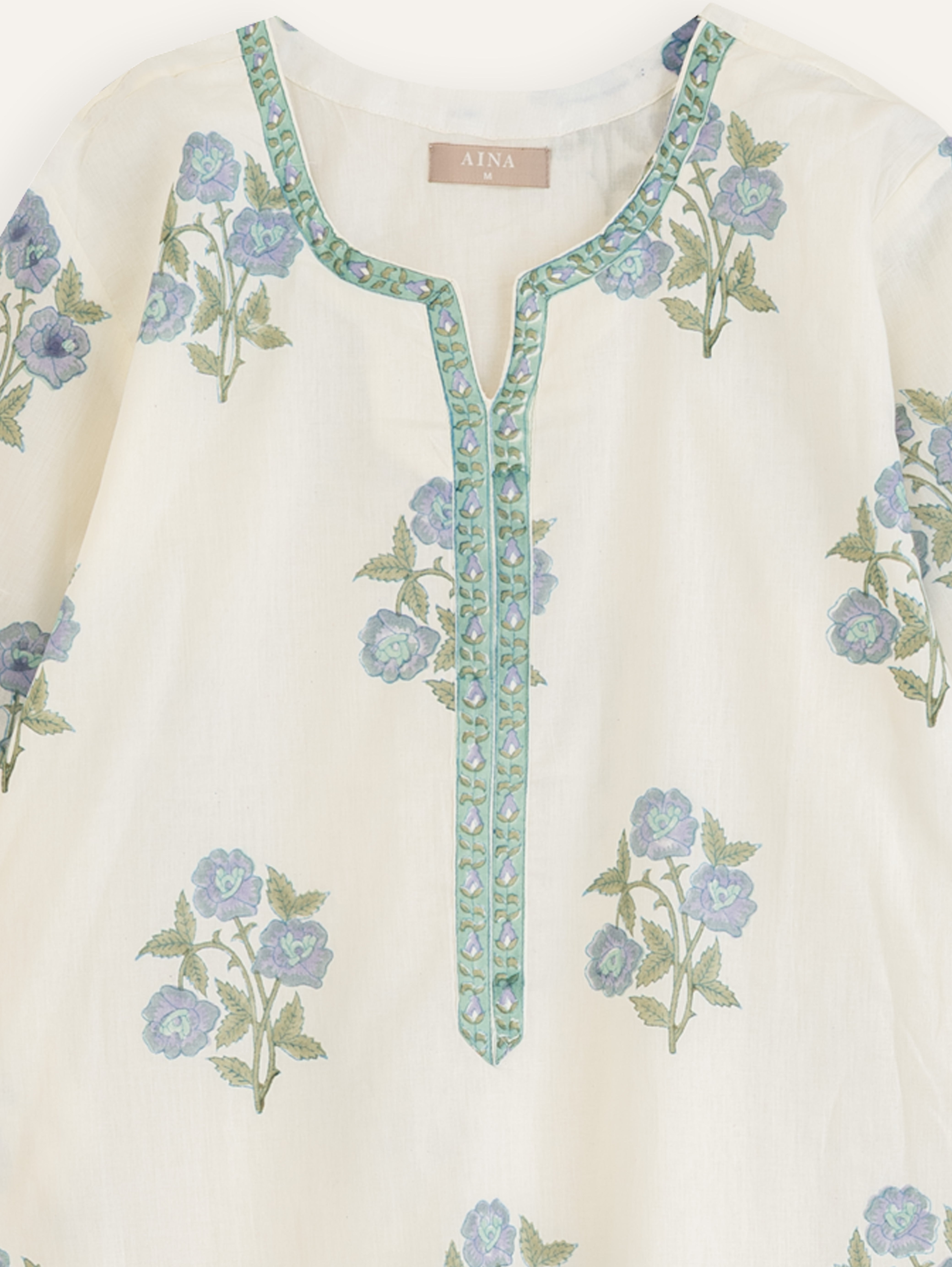 Aleena Cotton Block Printed Straight Kurta