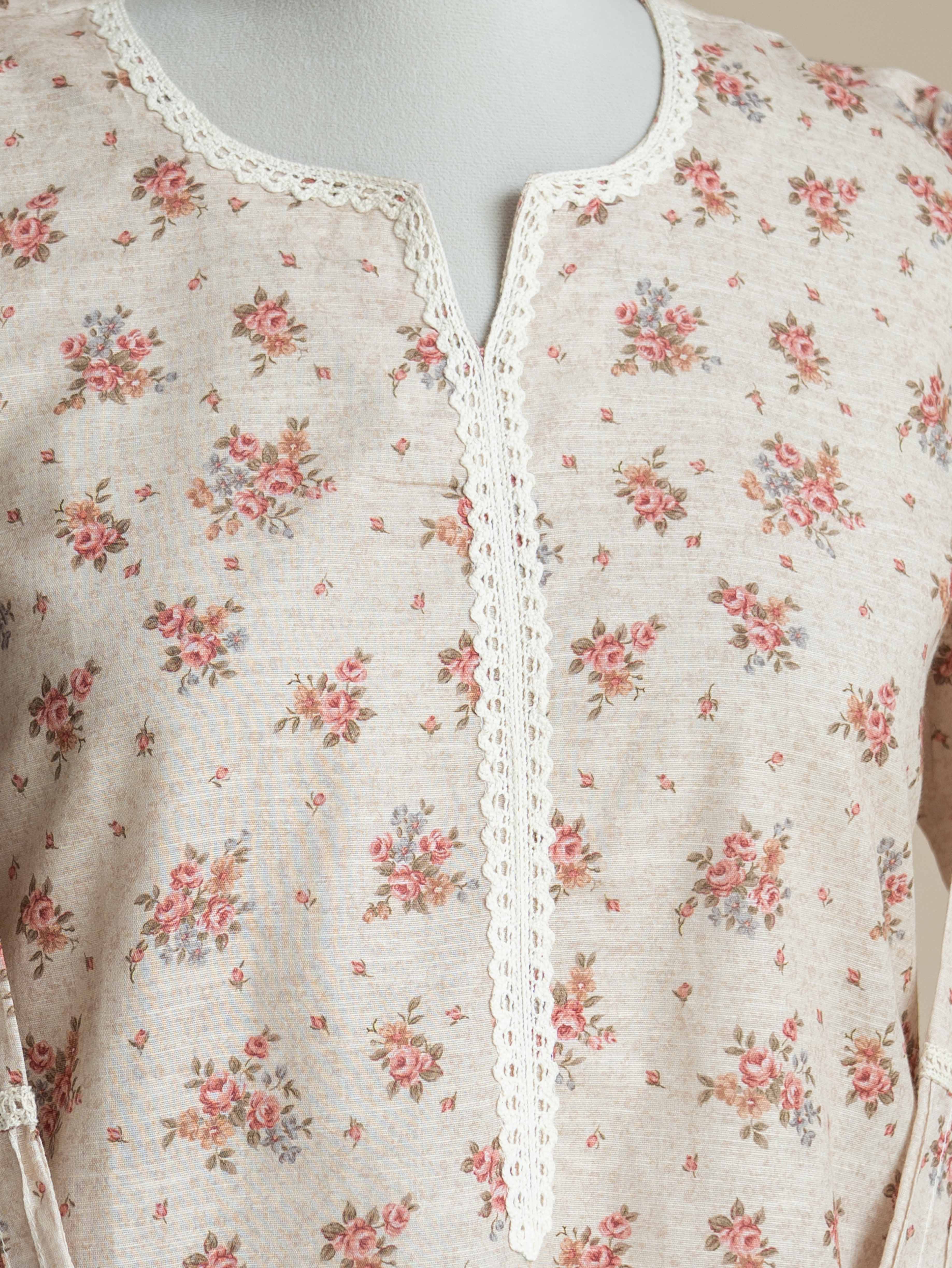 Atma Cotton Linen Digital Print Straight Kurta