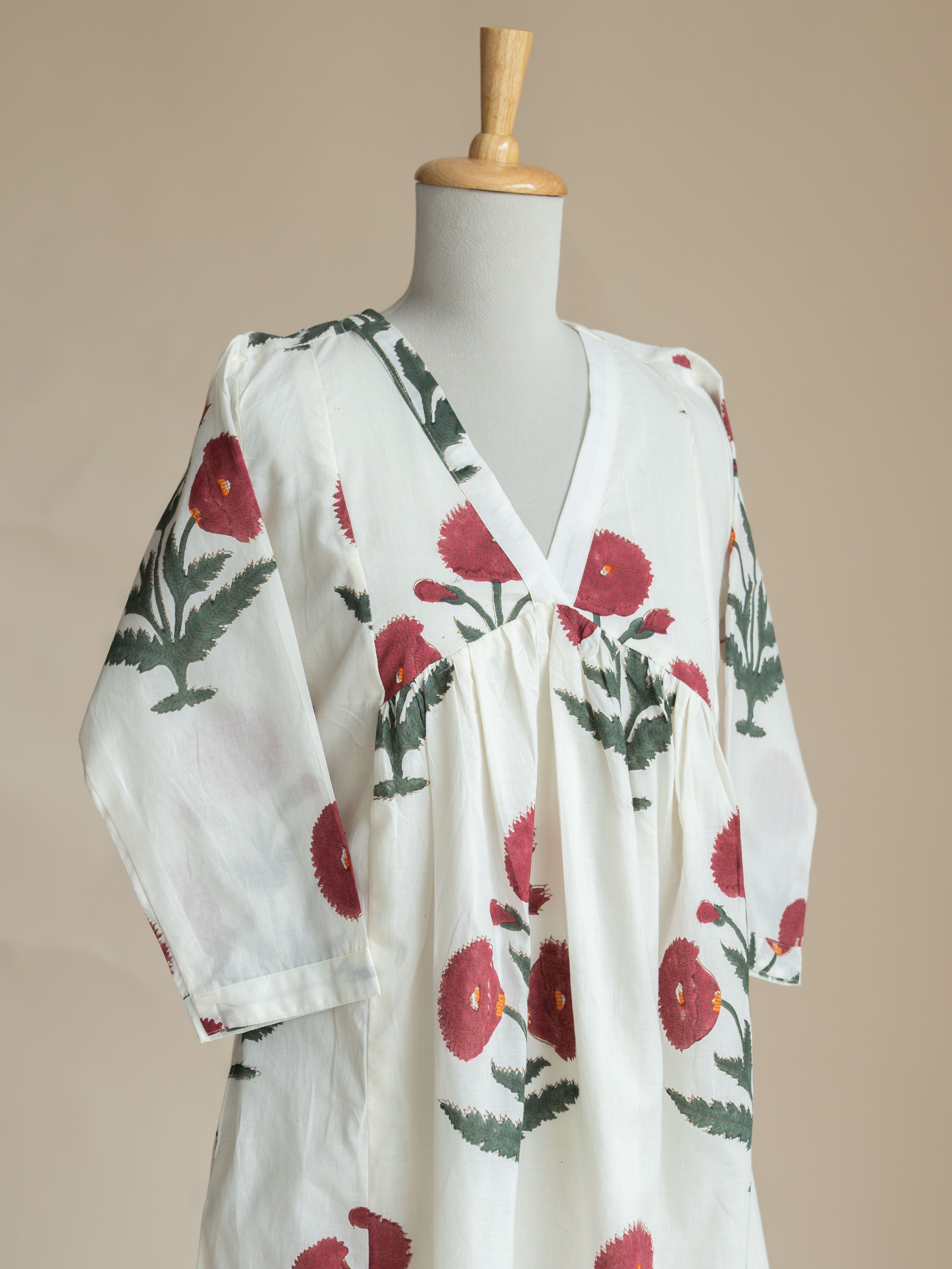 Melissa Cotton Block Printed A-Line Kurta