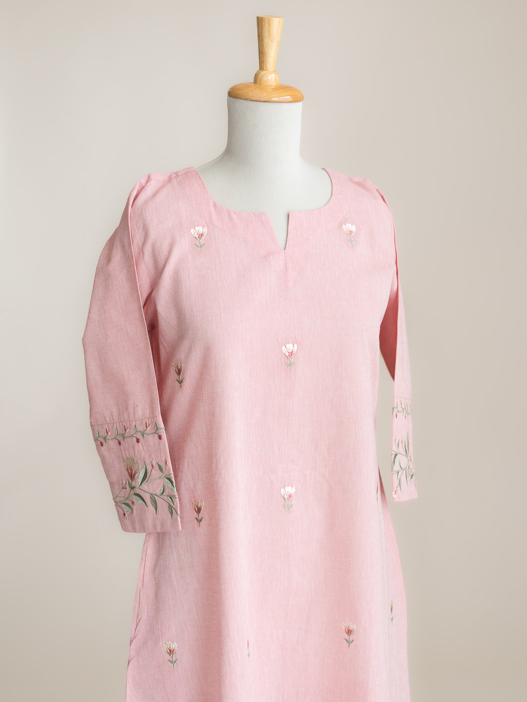Zimal Cotton Handloom Embroidered A-Line Kurta