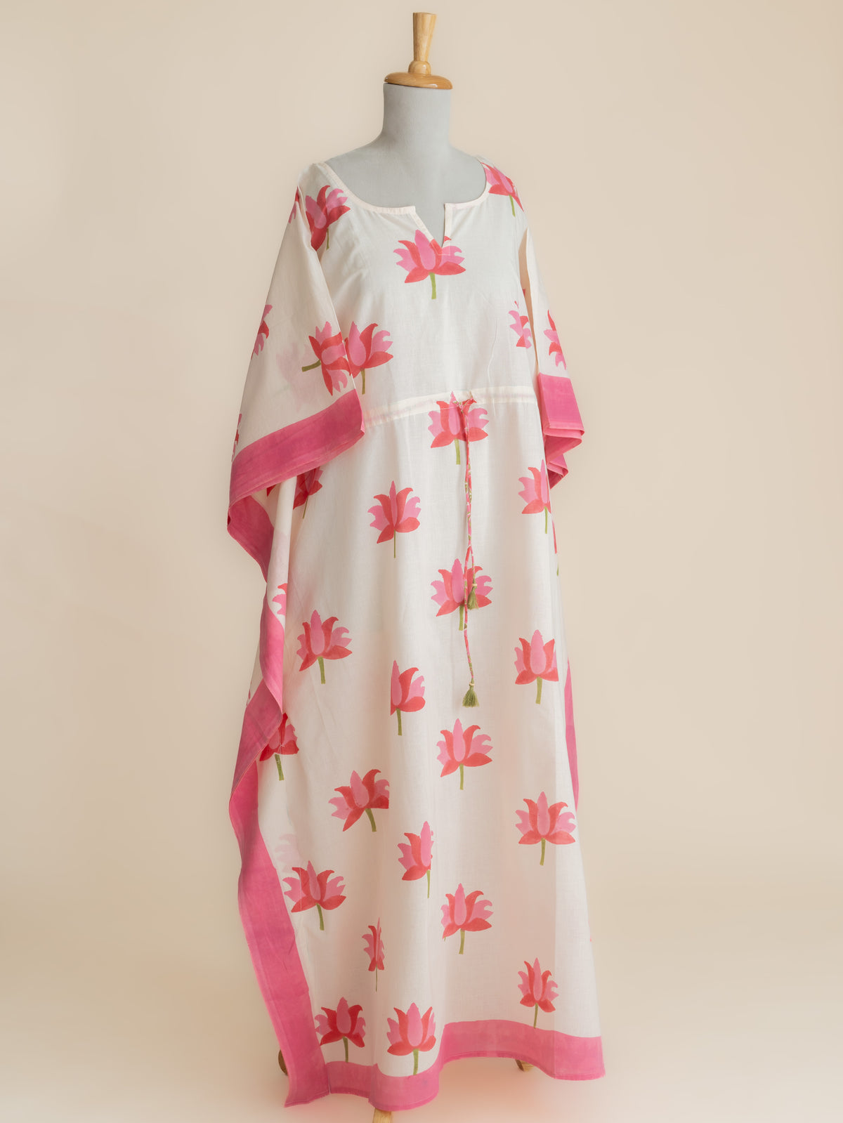 Inaya Cotton Block Printed Long Kaftan