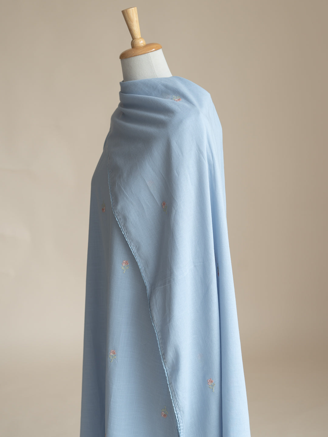 Anulya Cotton Embroidered A-Line Suit Set