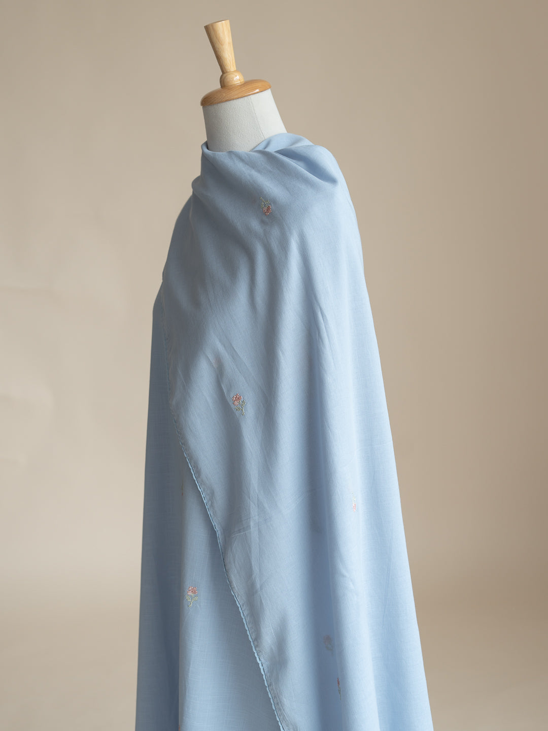Anulya Cotton Embroidered A-Line Suit Set