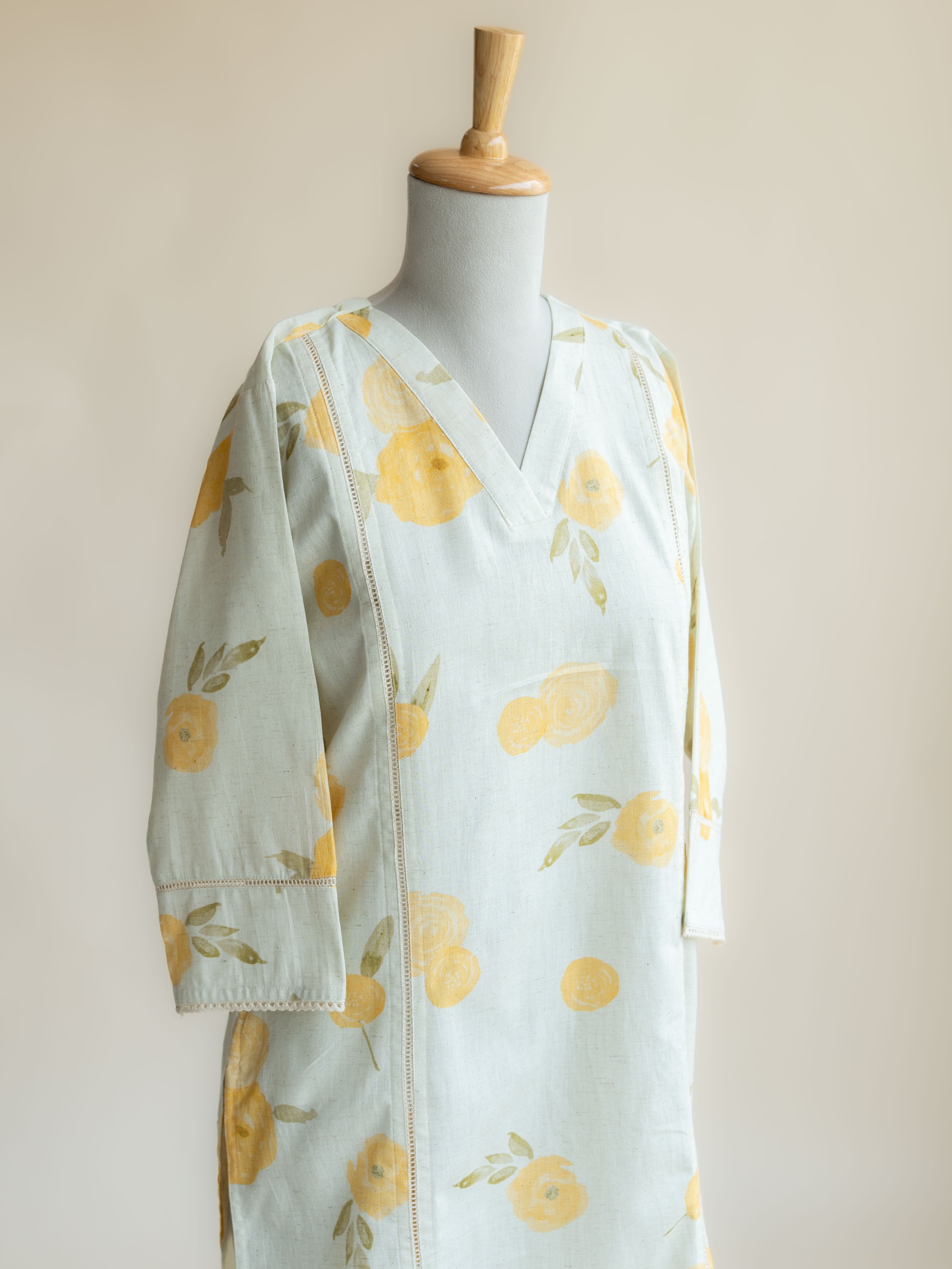 Nikhath Cotton Flax Digital Print Straight Kurta