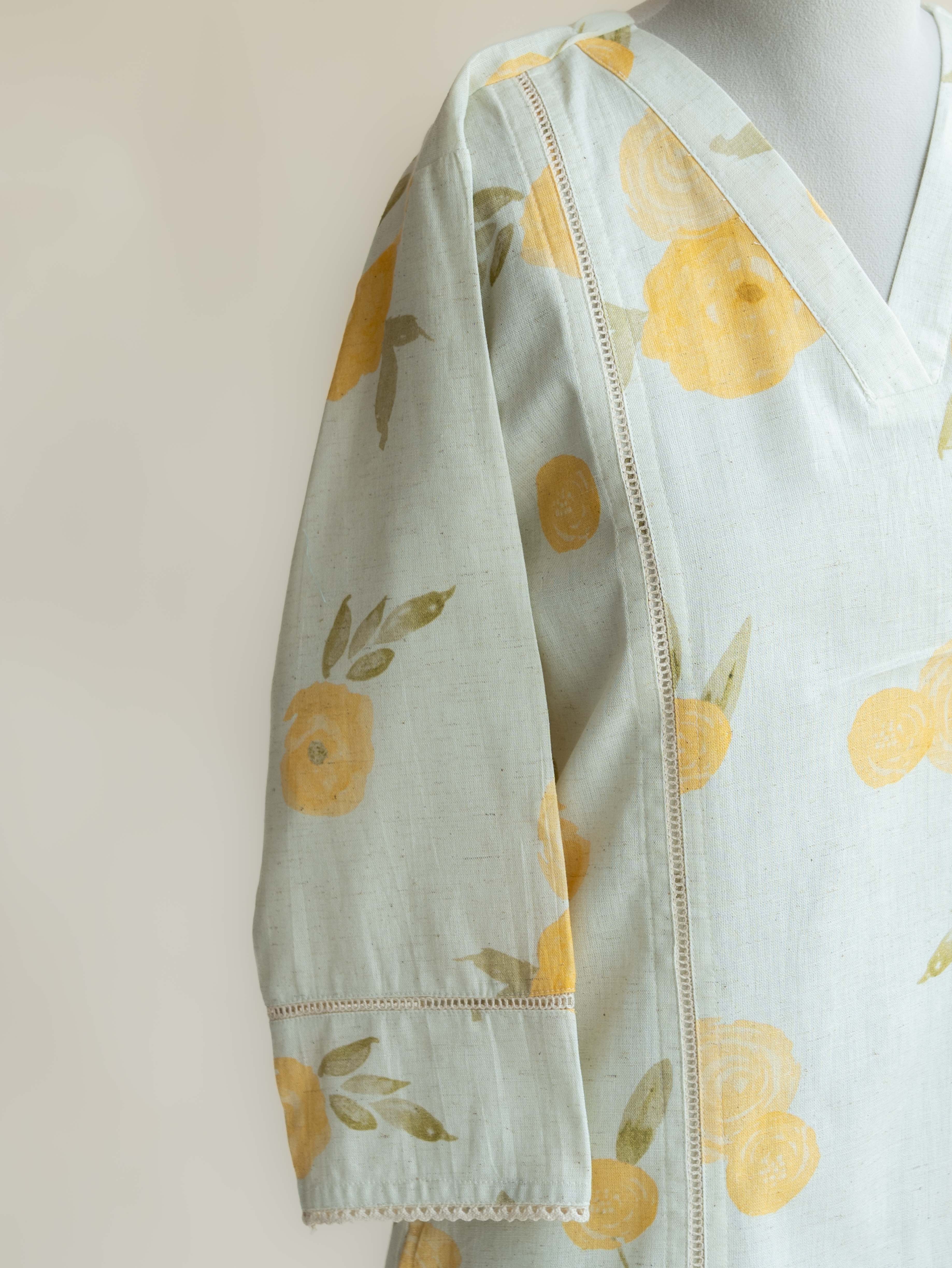 Nikhath Cotton Flax Digital Print Straight Kurta