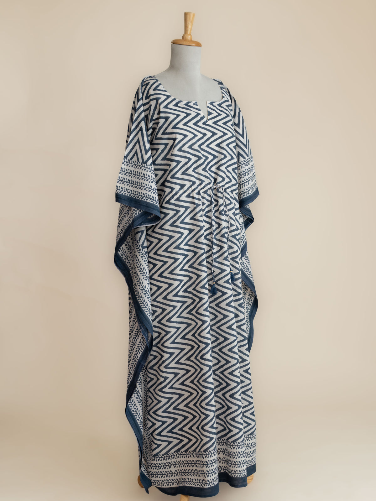 Nivara Cotton Block Printed Long Kaftan