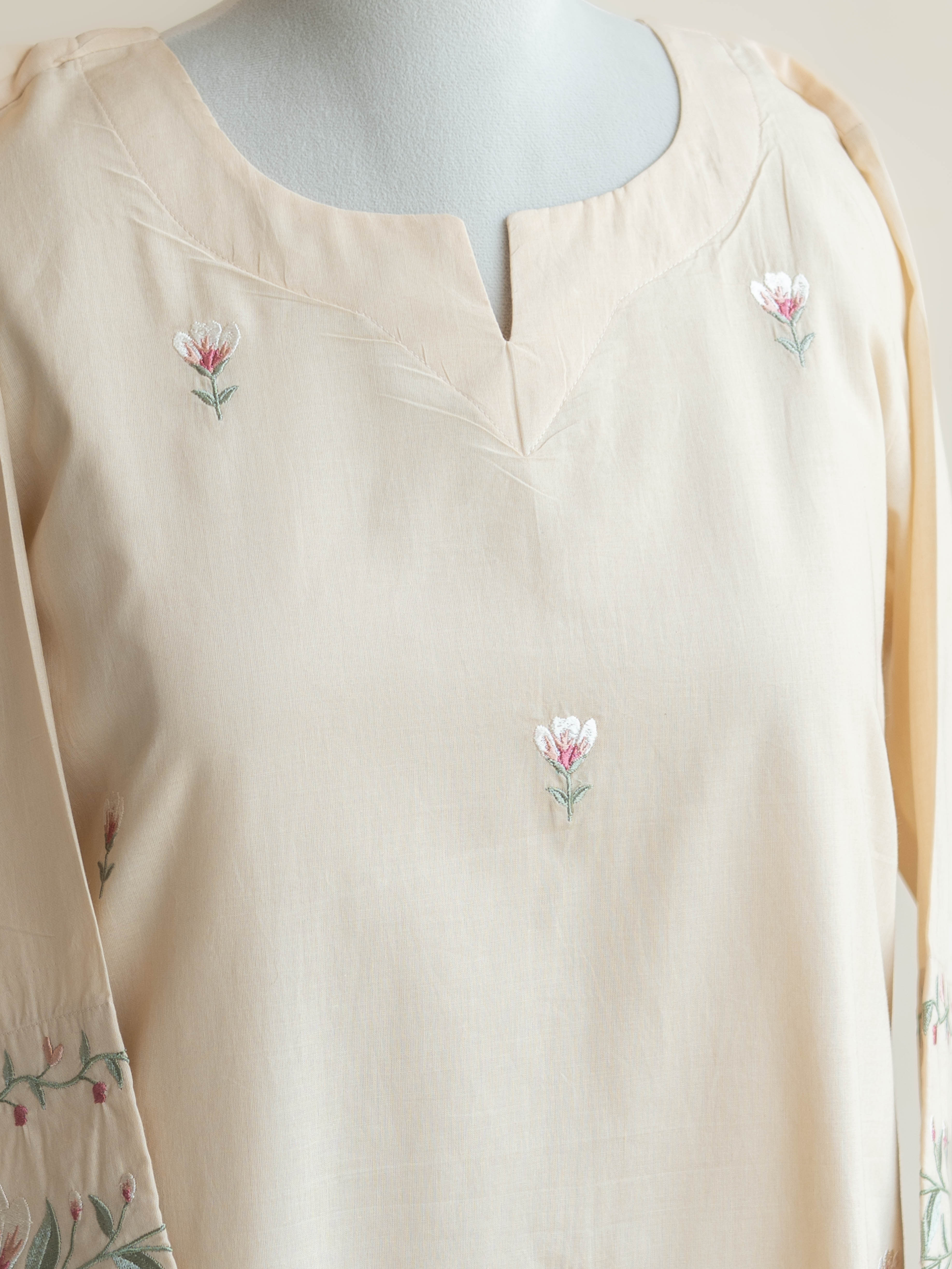 Aaradhya Cotton Embroidered A-Line Kurta