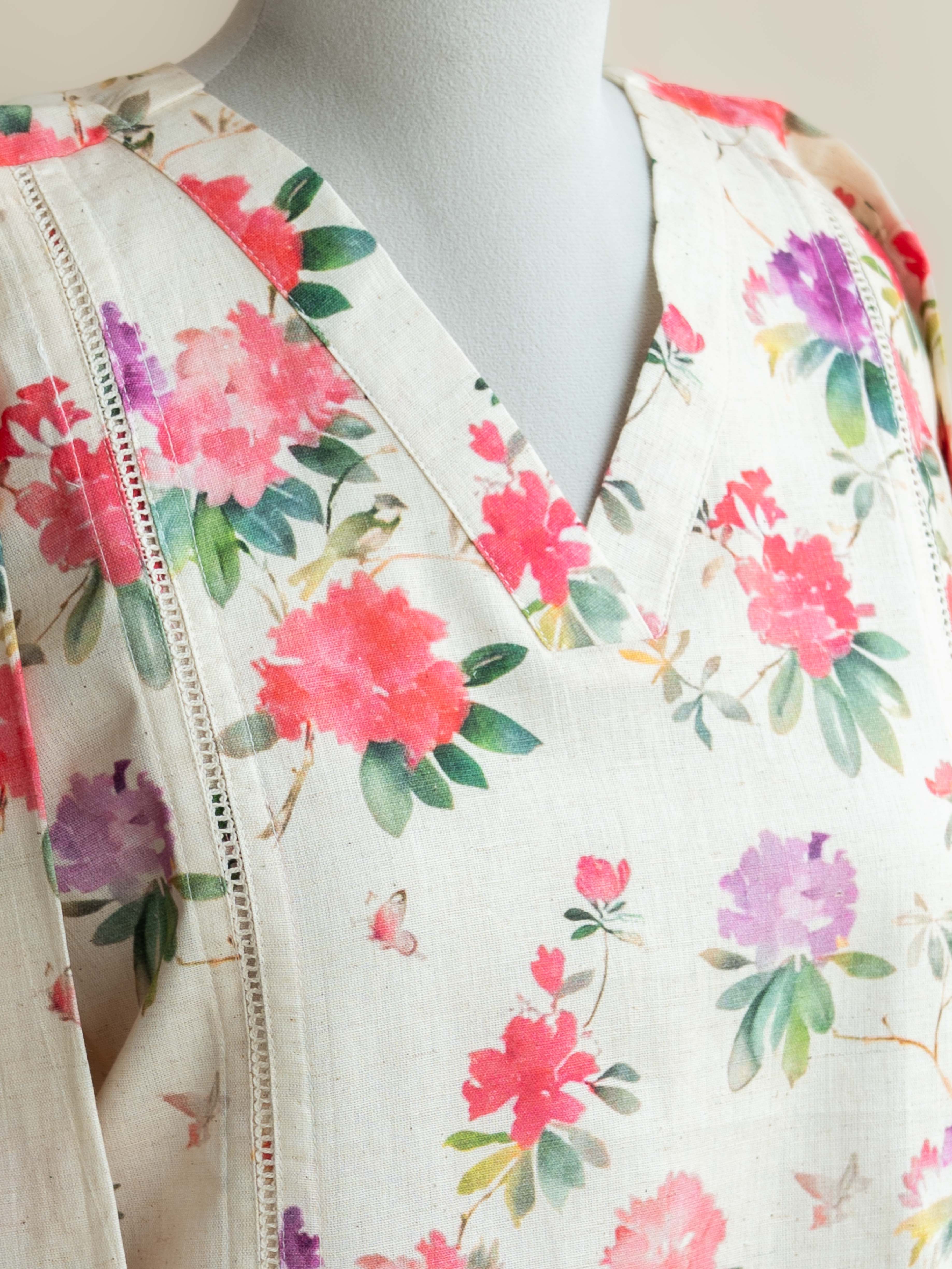 Abhaya Cotton Flax Digital Print Straight Kurta