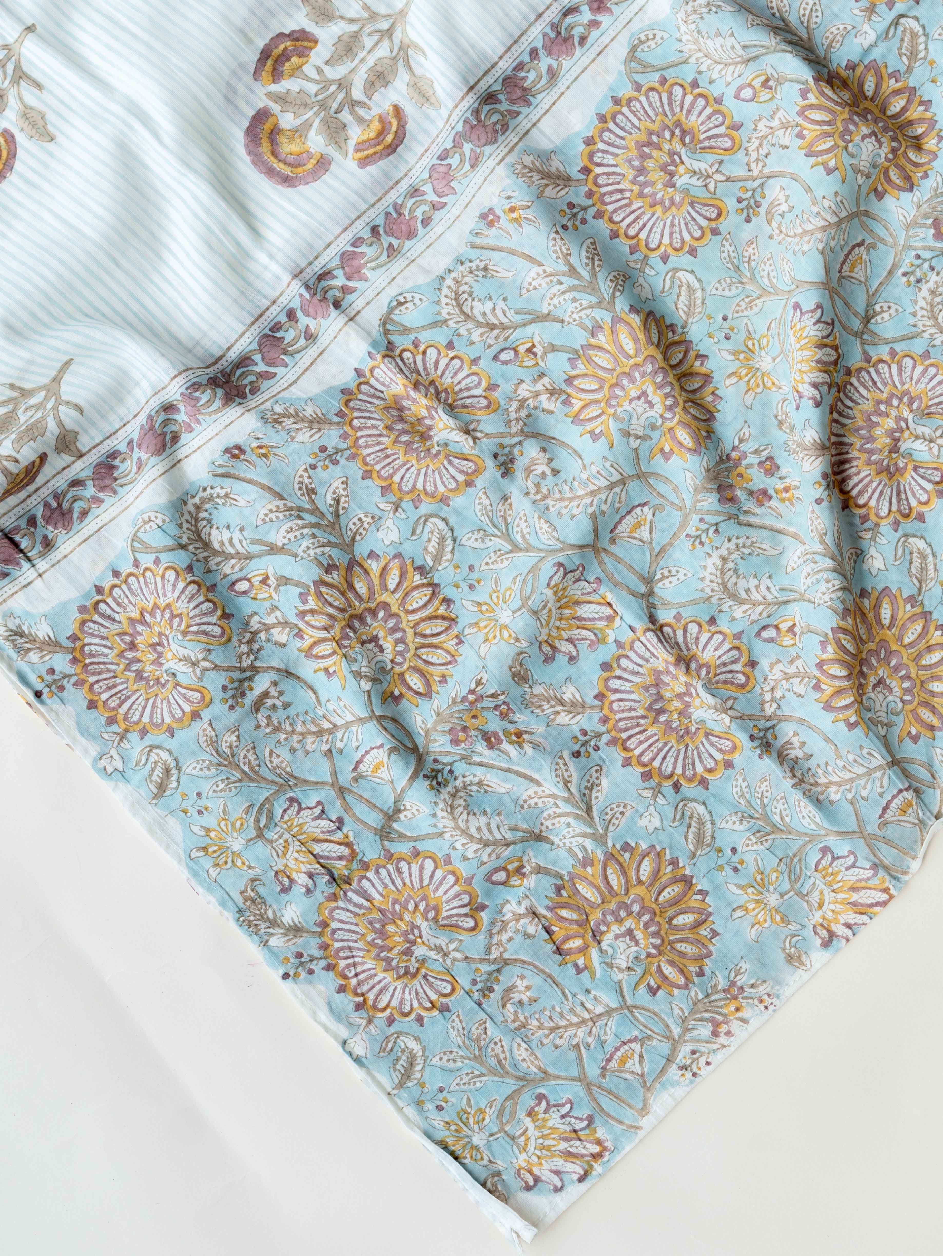 Sonia Cotton Block Printed Unstitched Suit Set - 3 Piece