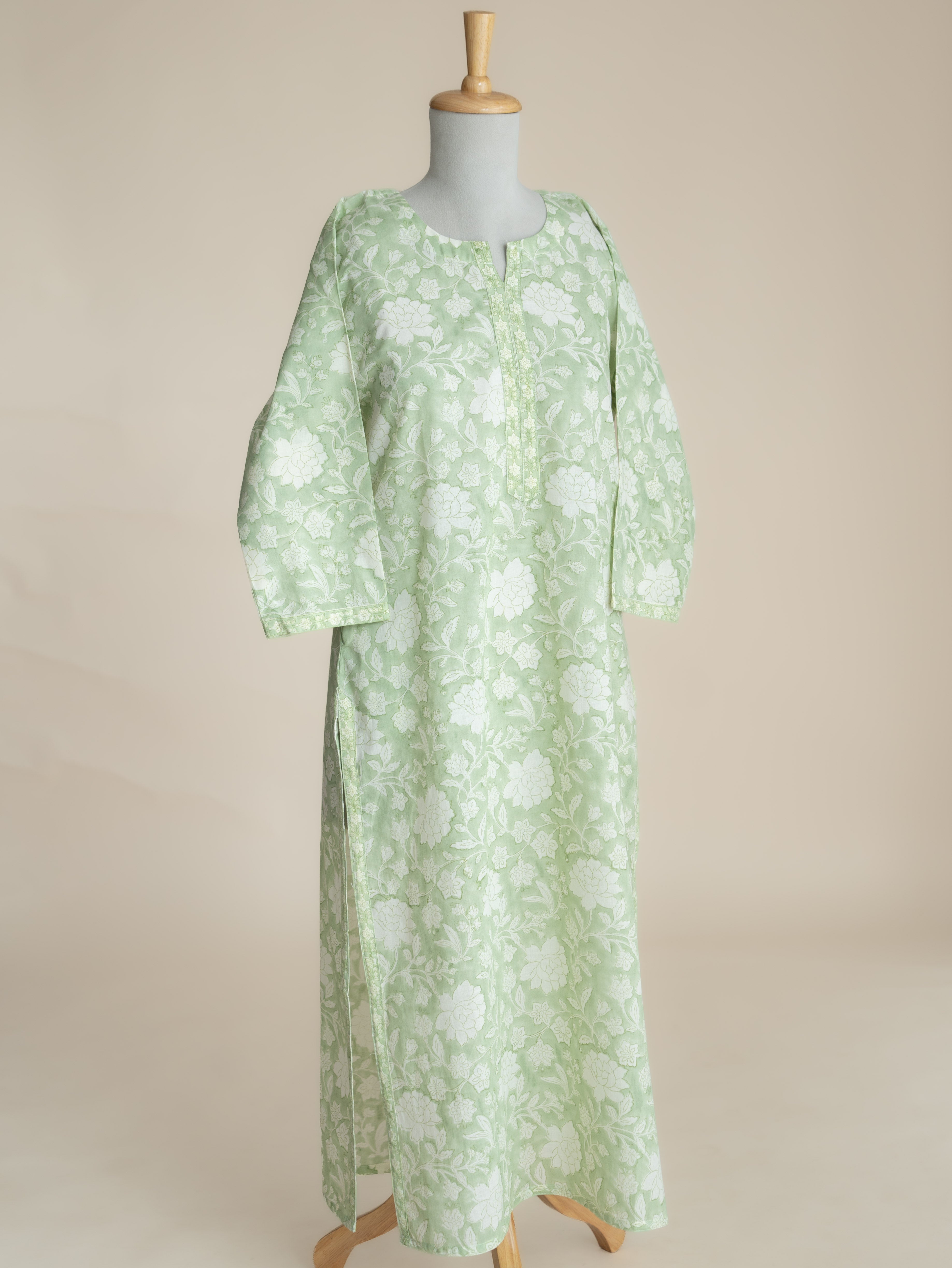 Amreen Cotton Block Printed Straight Kurta