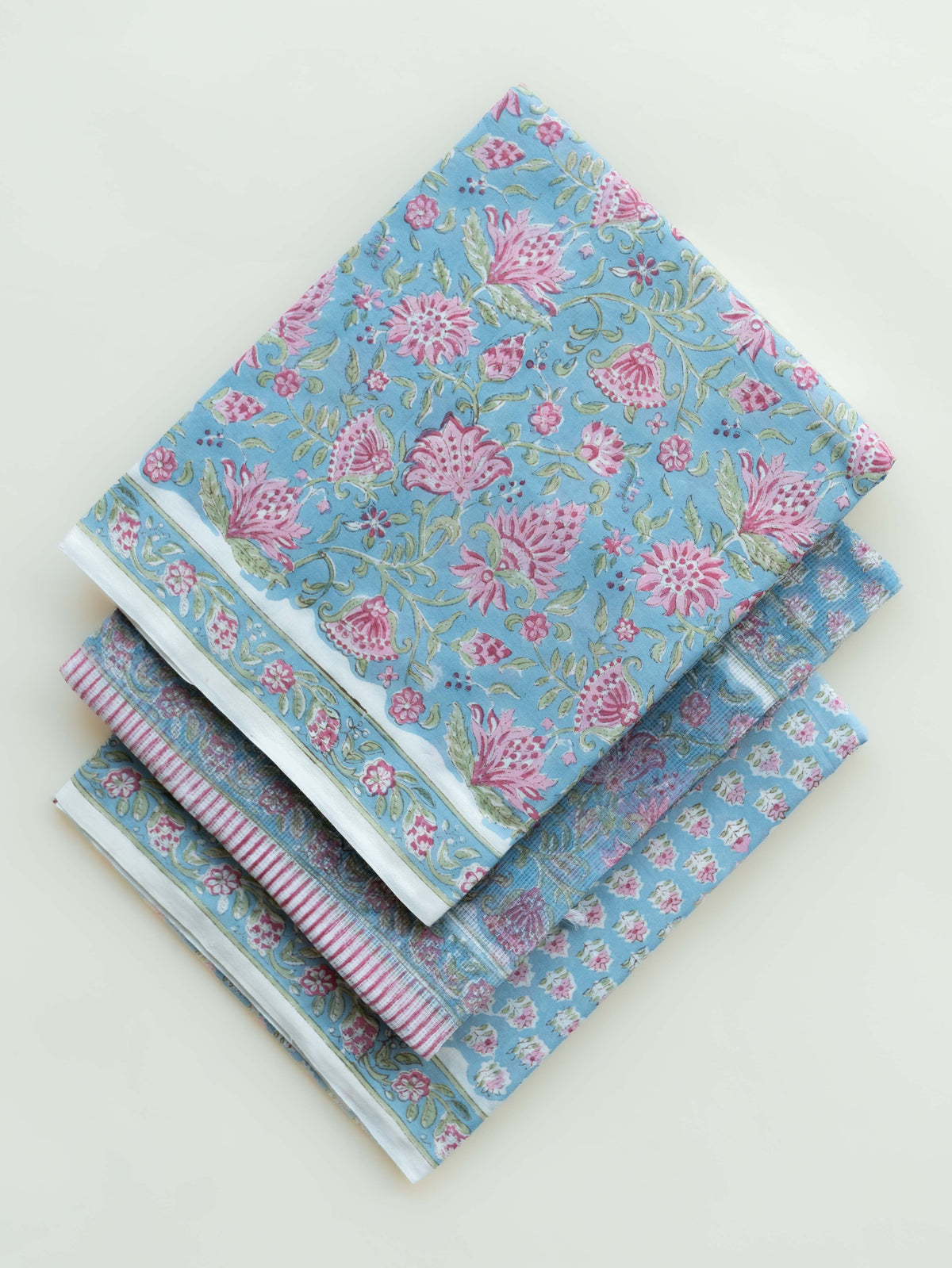 Vinyah Cotton Block Printed Unstitched Suit Set - 3 Piece