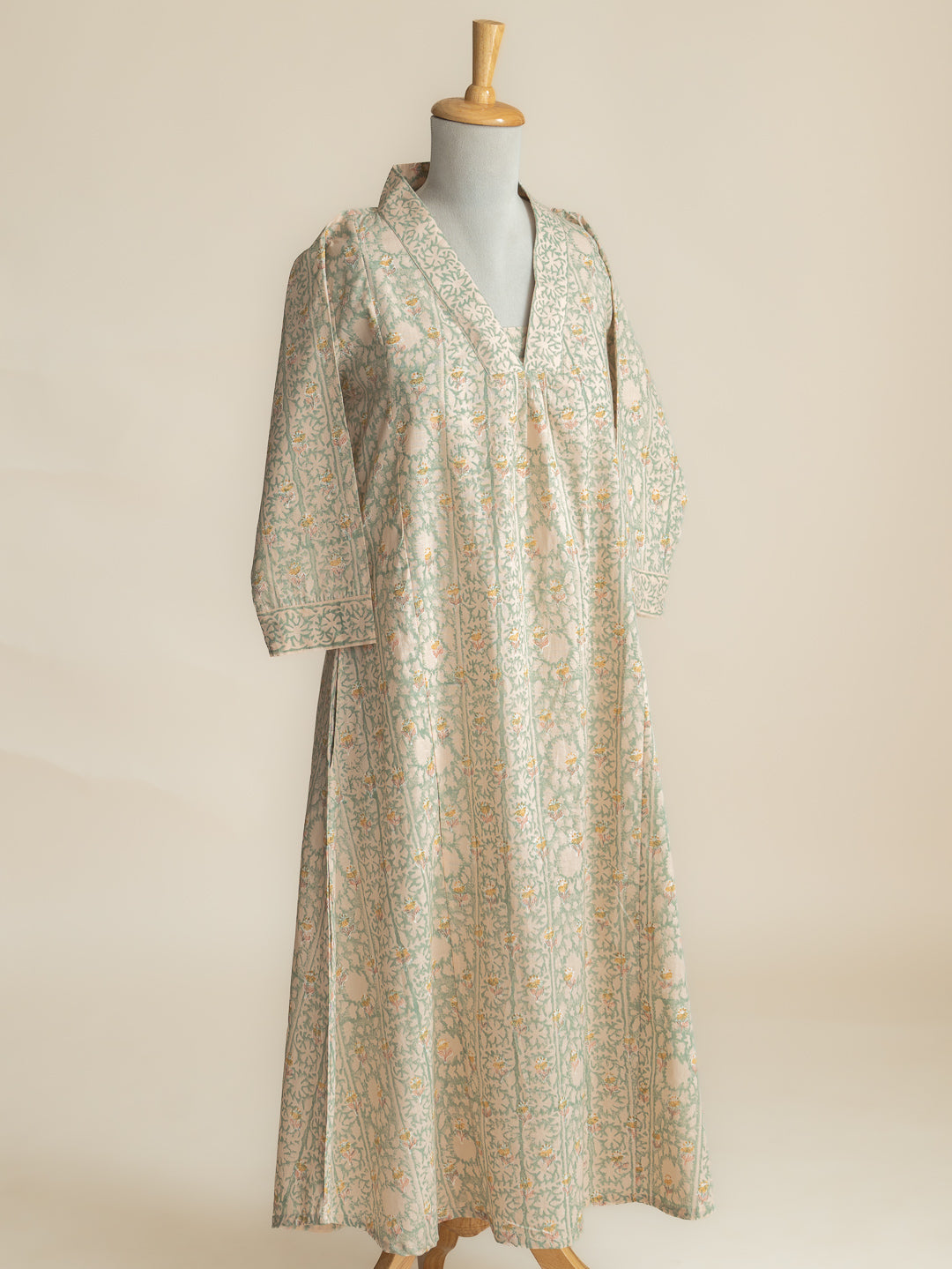 Thaniya Cotton Block Printed A-Line Kurta