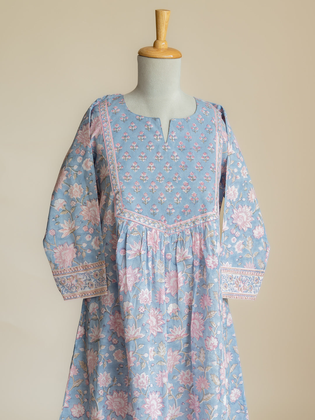 Mihira Cotton Block Printed A-Line Suit Set