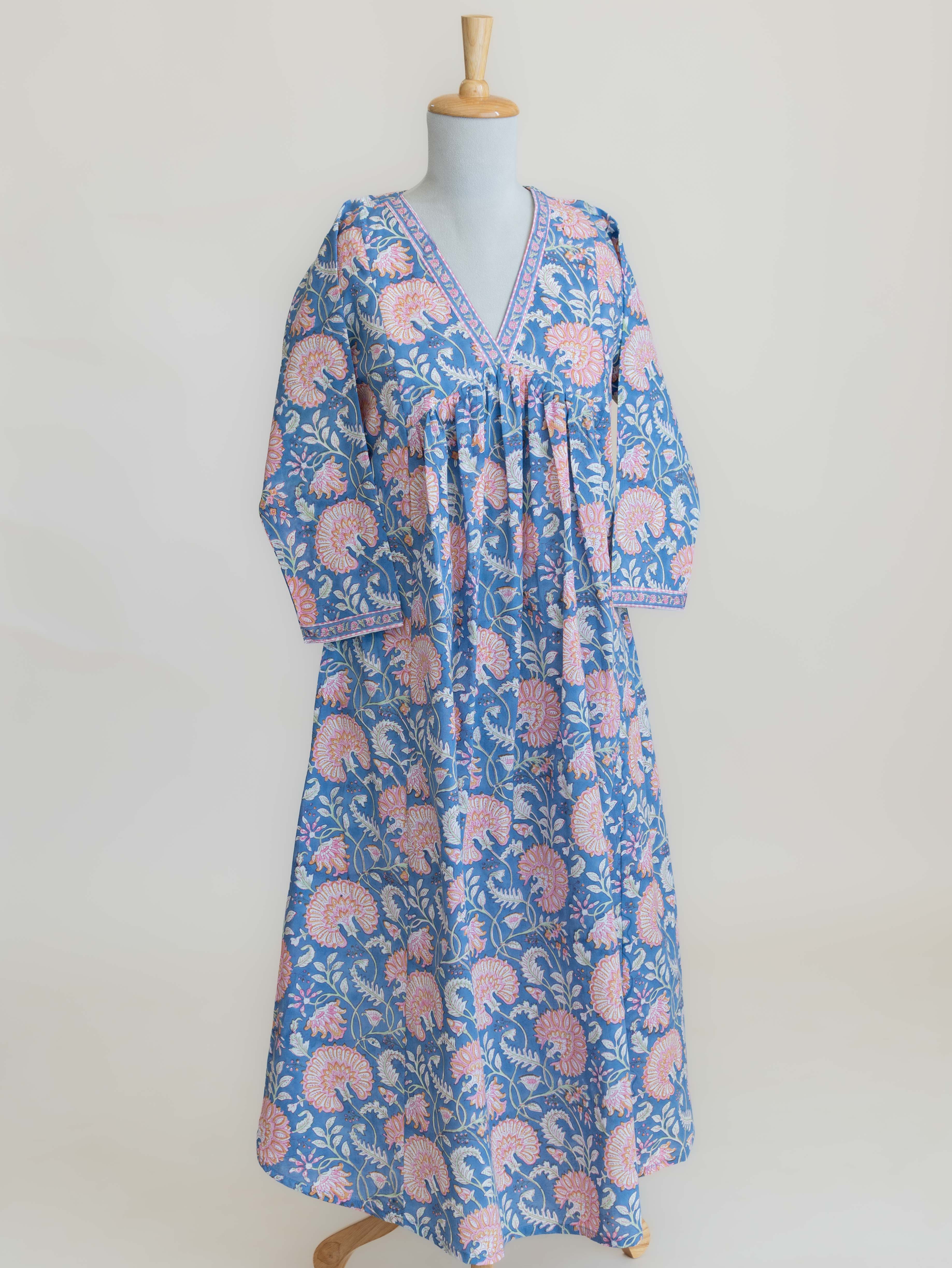 Jivisha Cotton Block Printed A-Line Suit Set