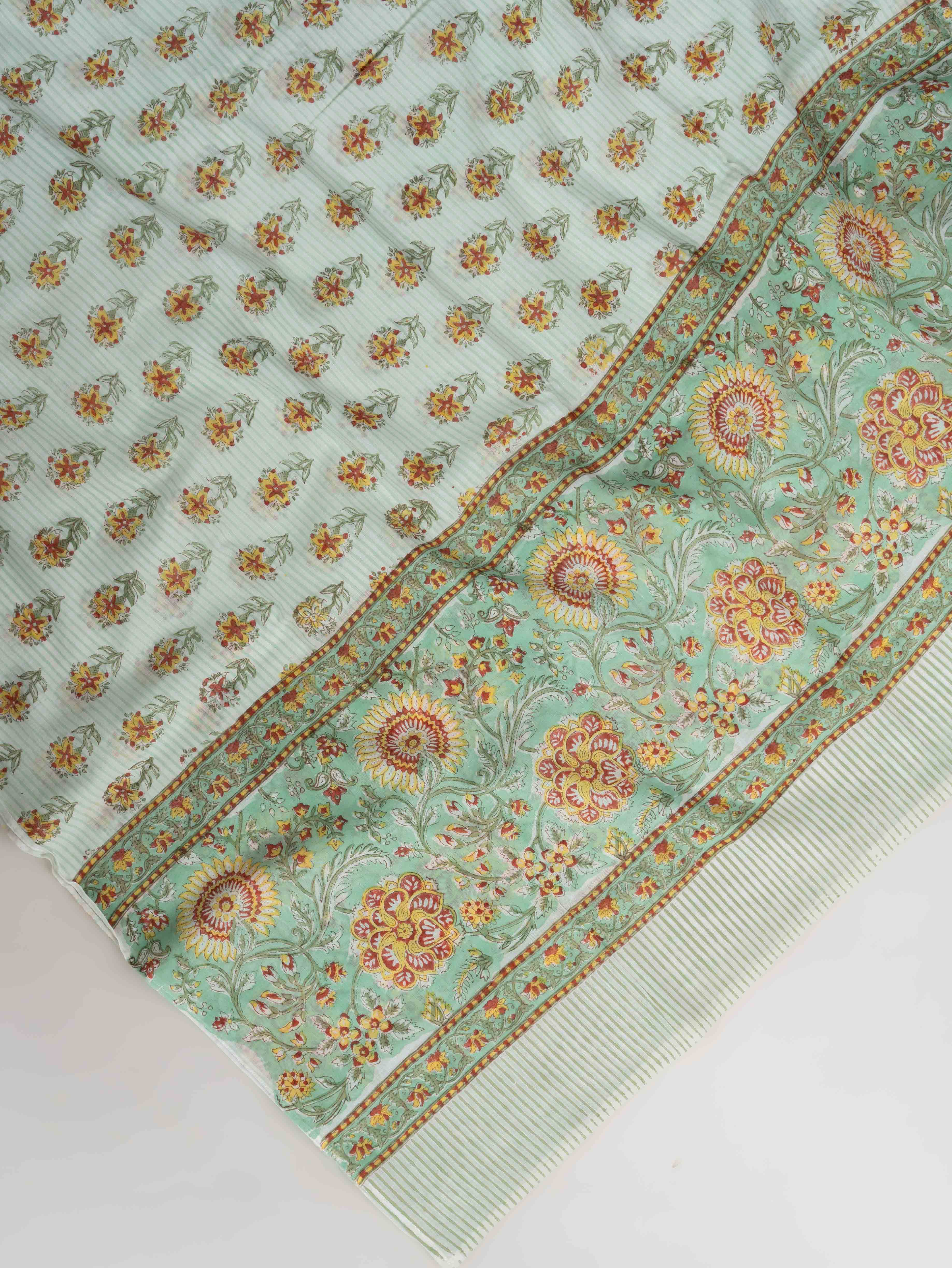 Zoya Cotton Block Printed Unstitched Suit Set - 3 Piece