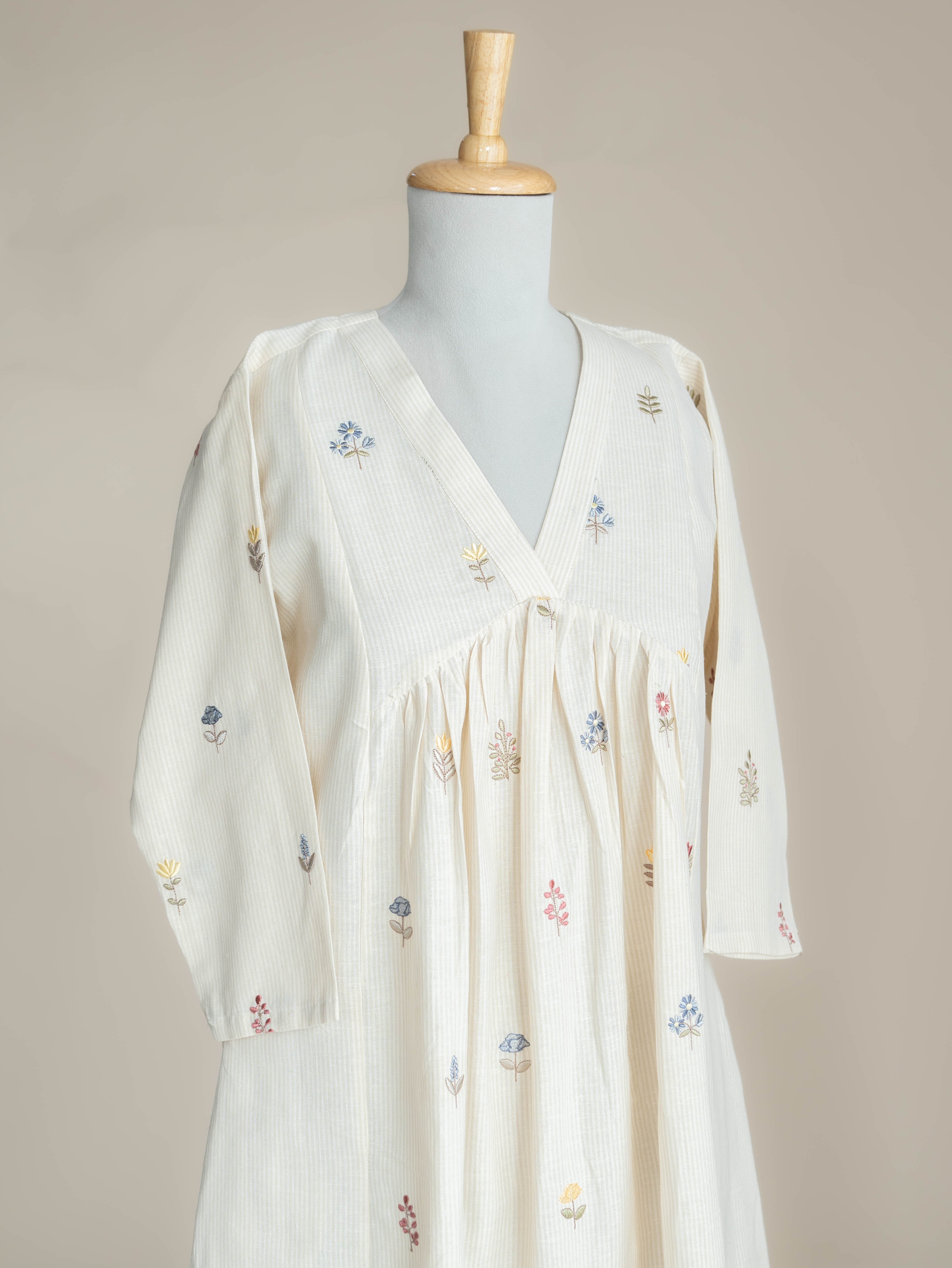 Alekha Cotton Handloom Embroidered A-Line Kurta