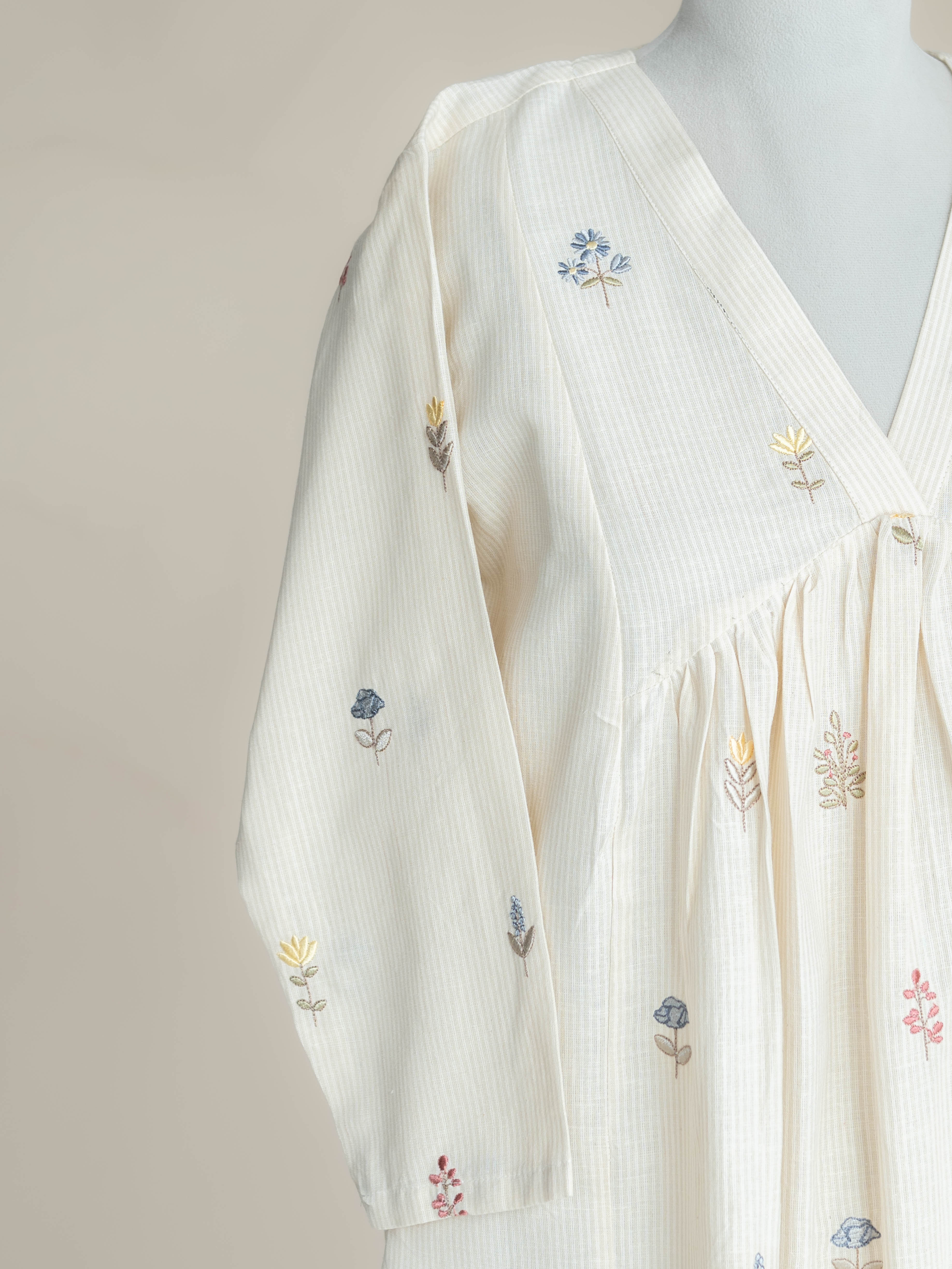 Alekha Cotton Handloom Embroidered A-Line Kurta