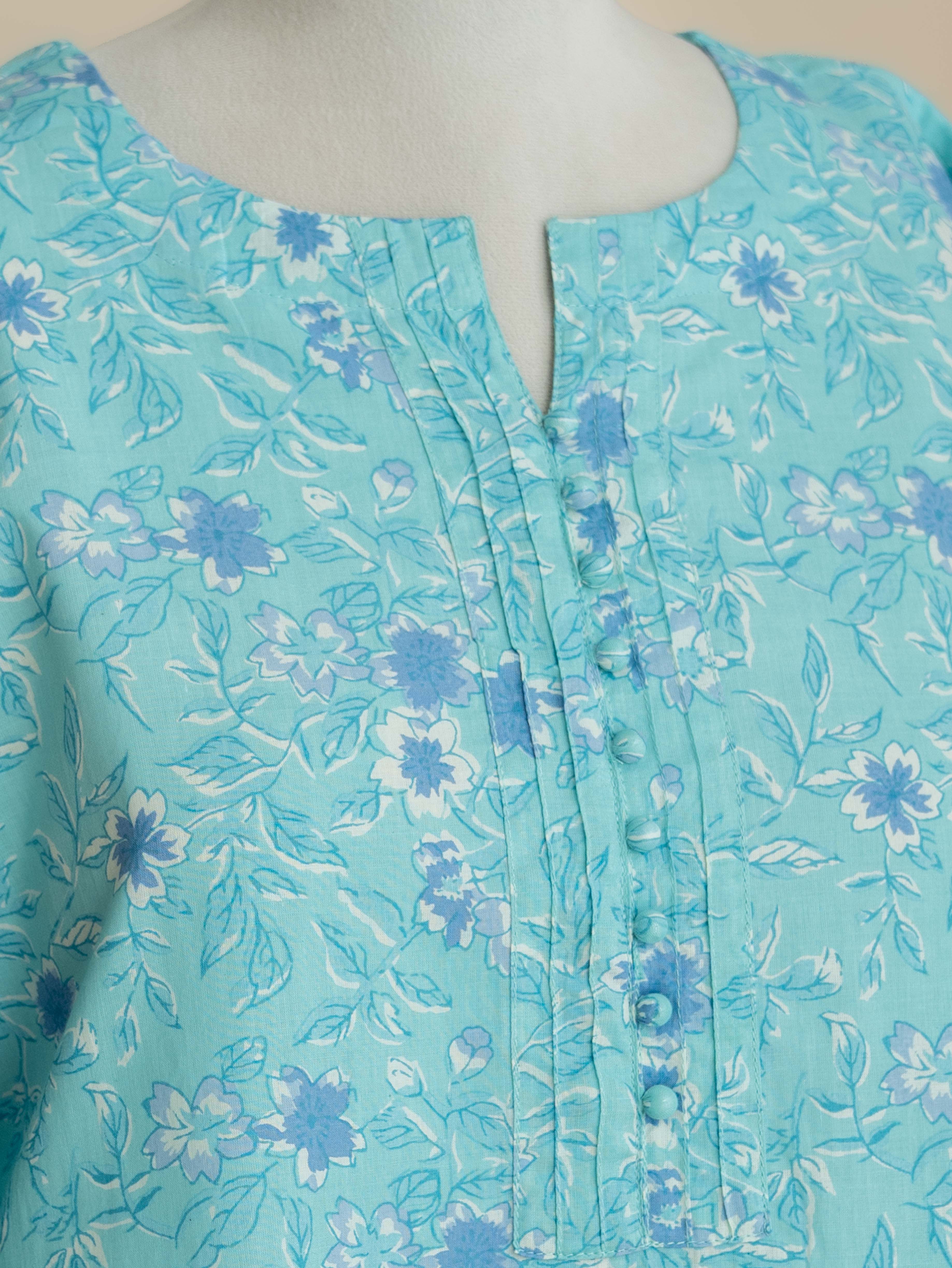 Aleya Cotton Block Printed Straight Kurta