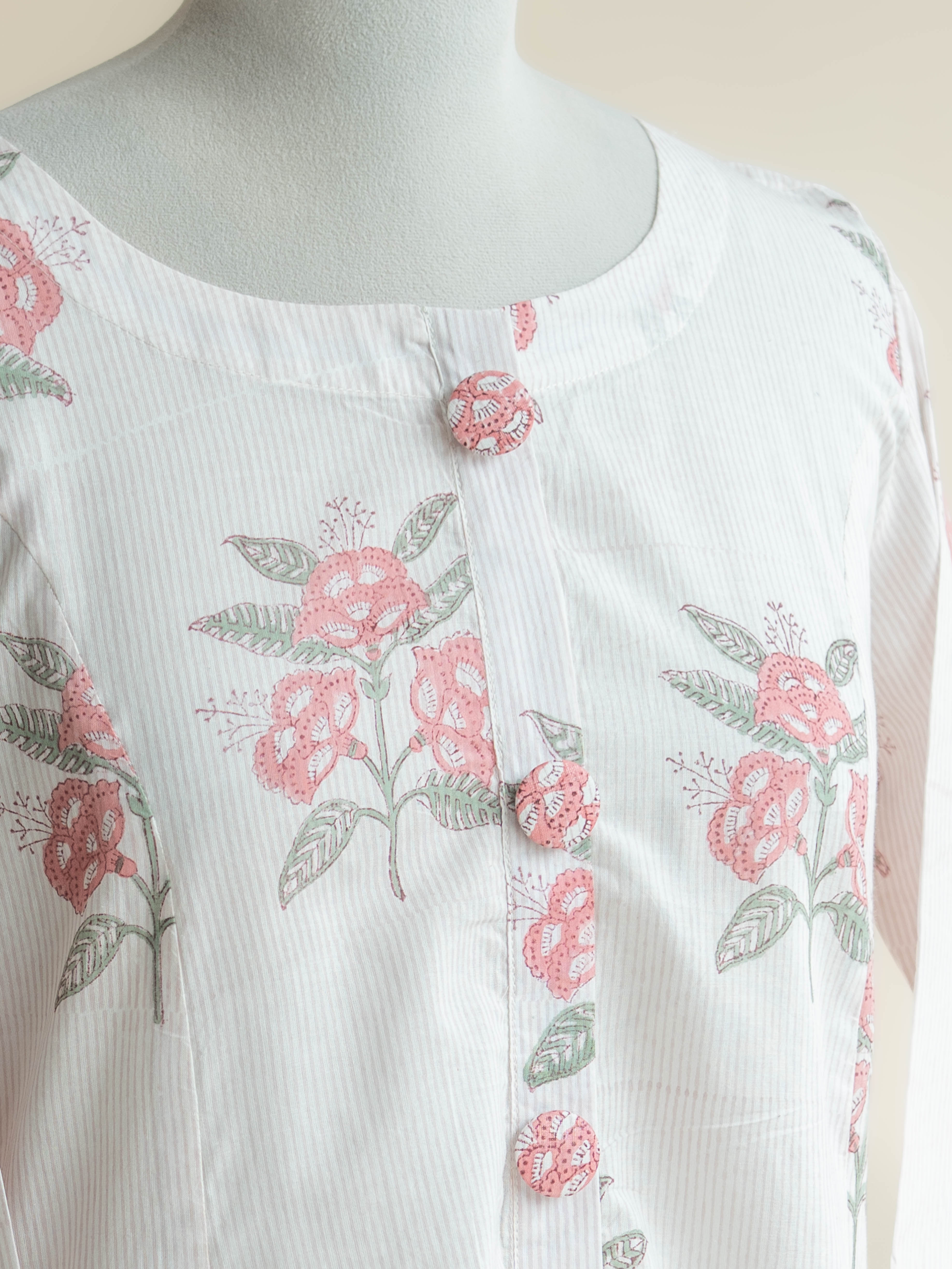 Idaya Cotton Block Printed A-Line Kurta