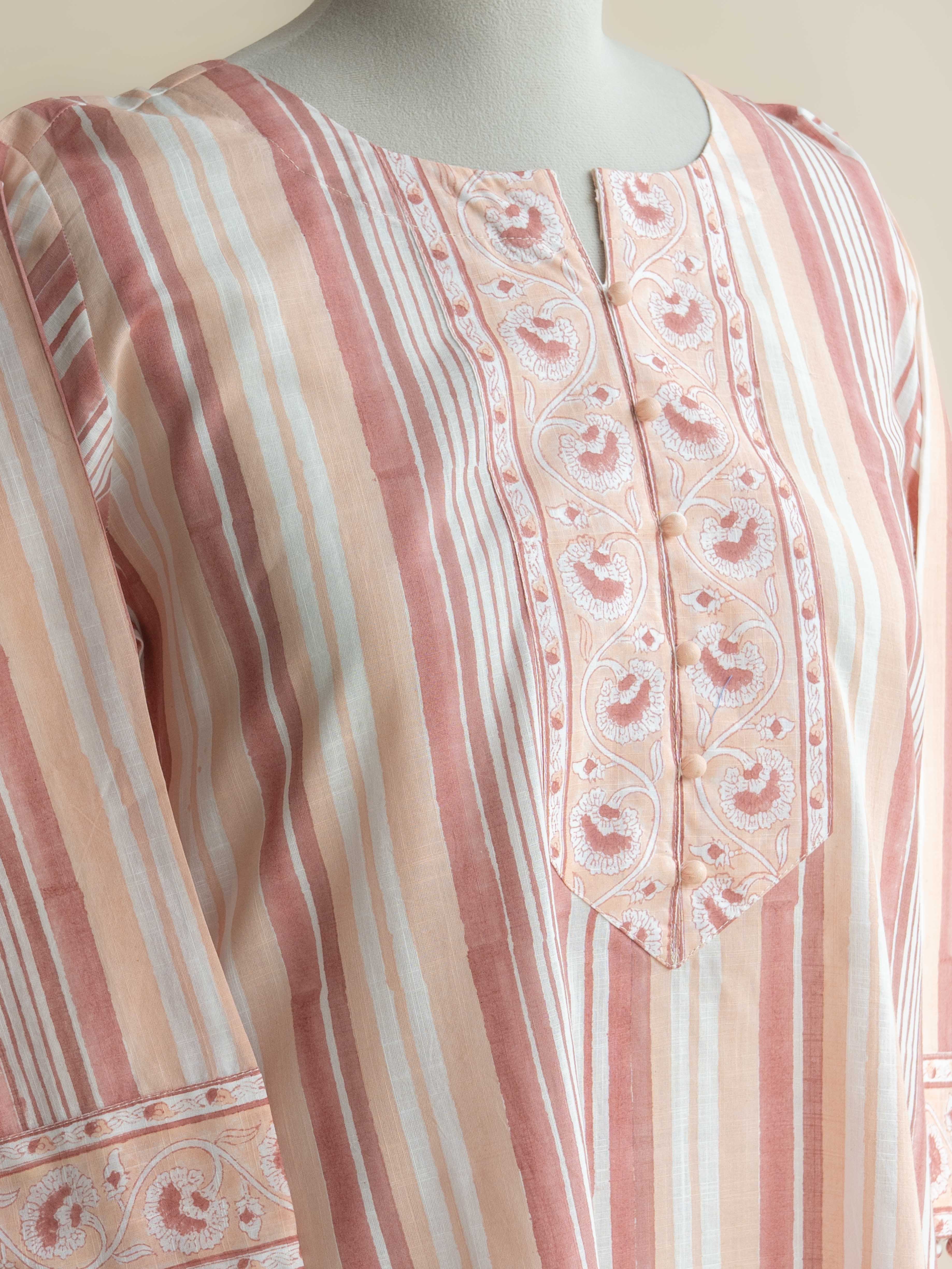 Niketa Cotton Block Printed A-Line Kurta