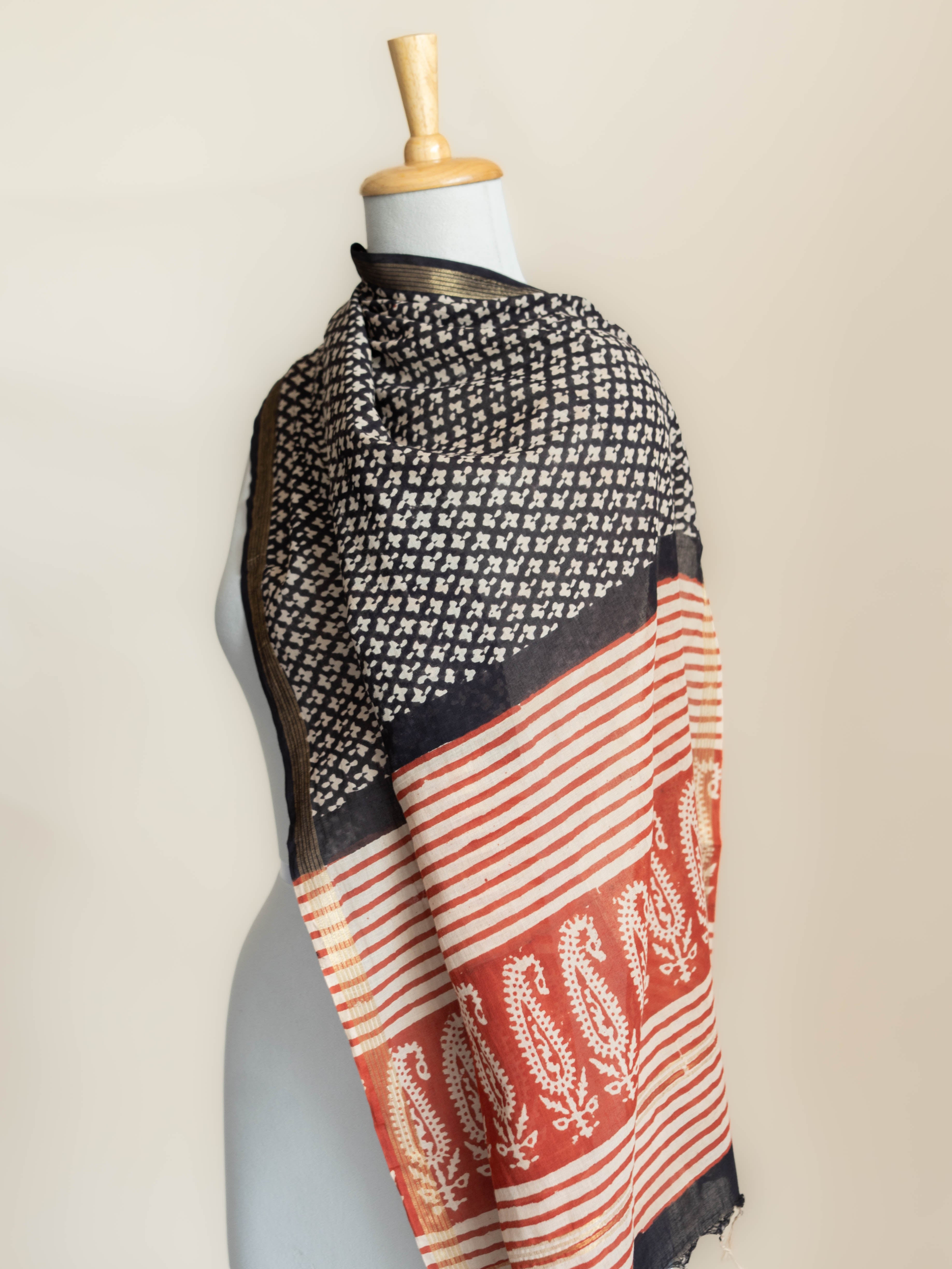 Lamiya Cotton Block Printed Dupatta