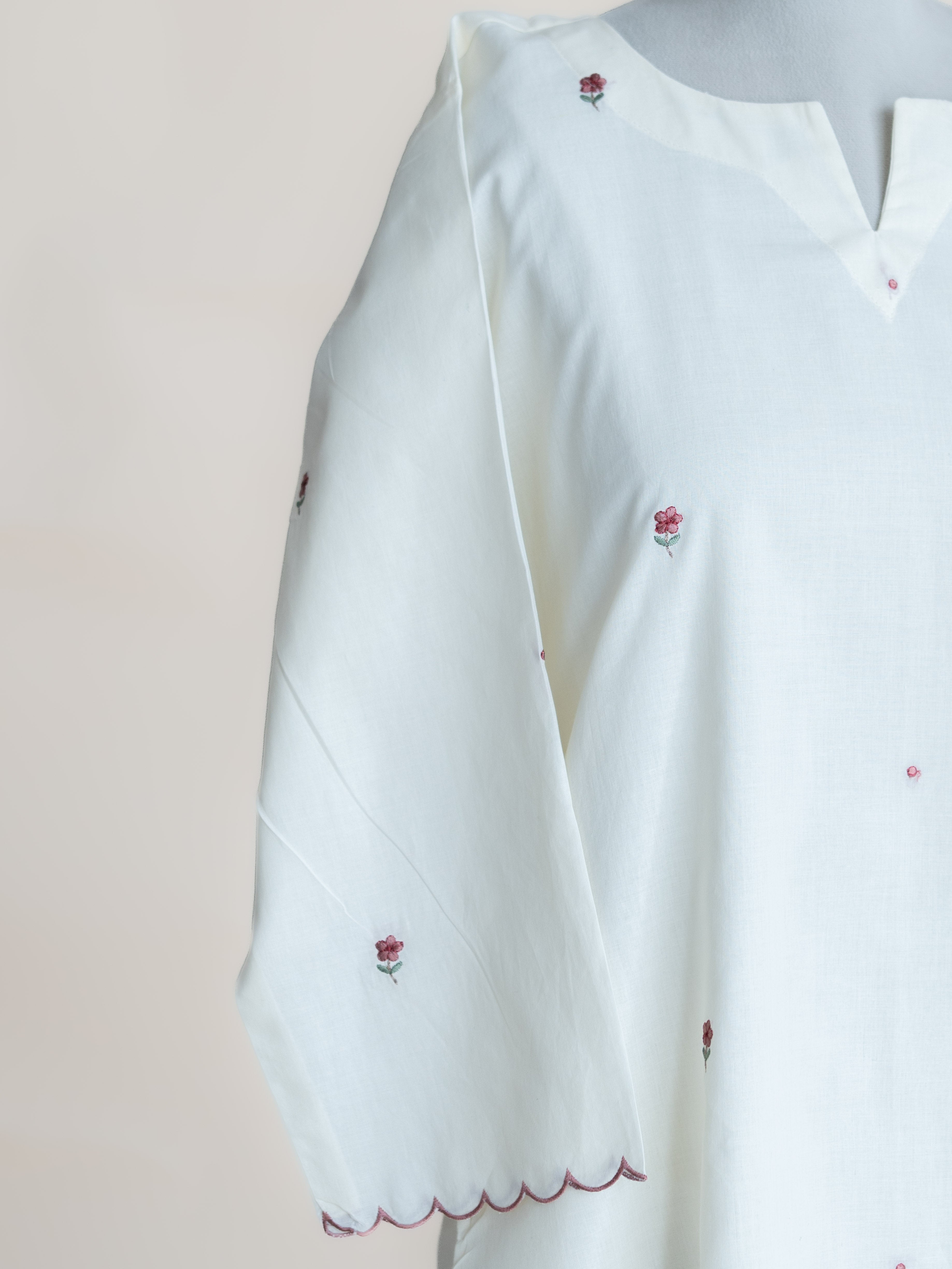Meghna Cotton Embroidered Straight Kurta (With Lining)