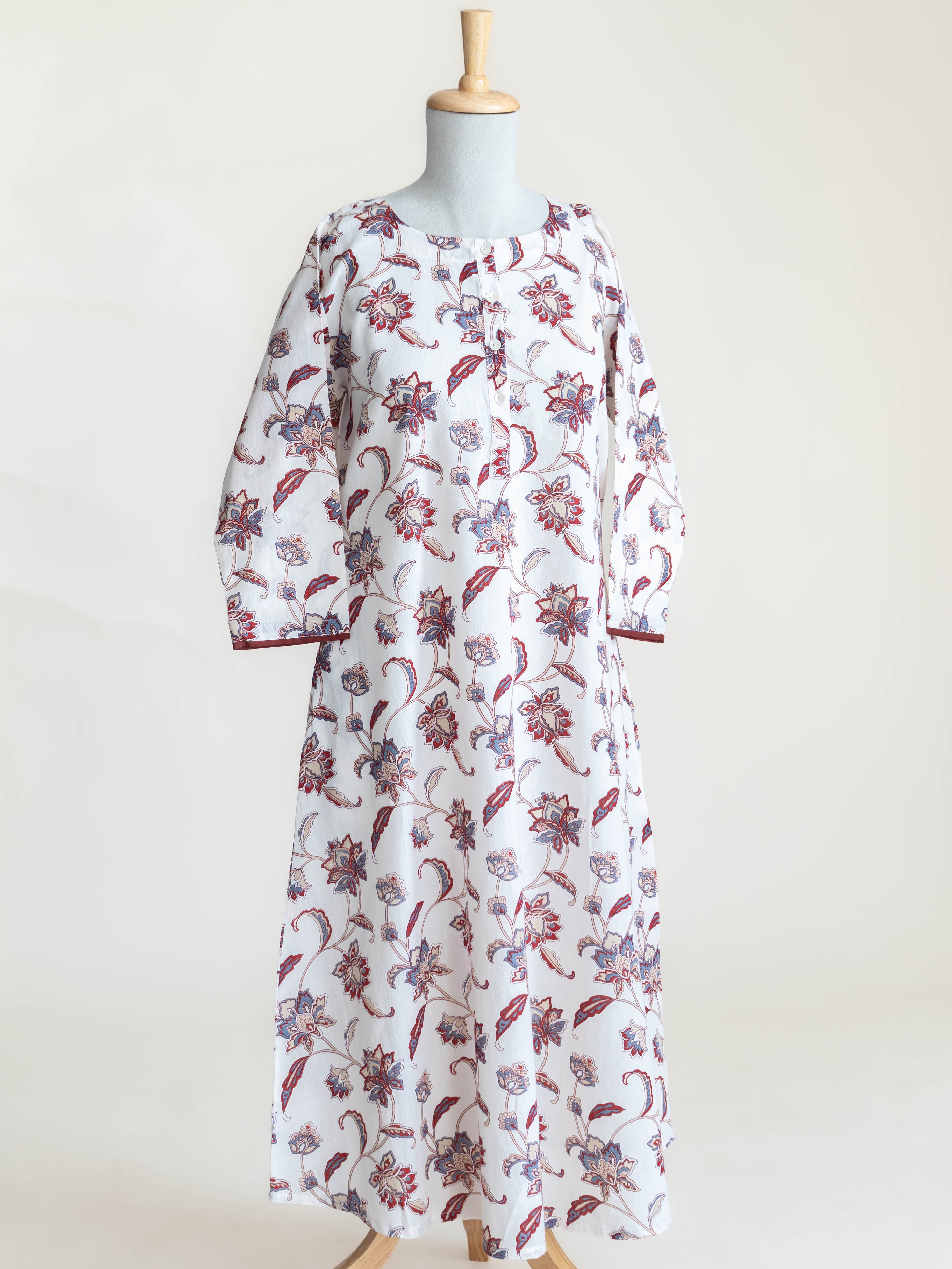 Shiny Cotton Printed A-Line Kurta
