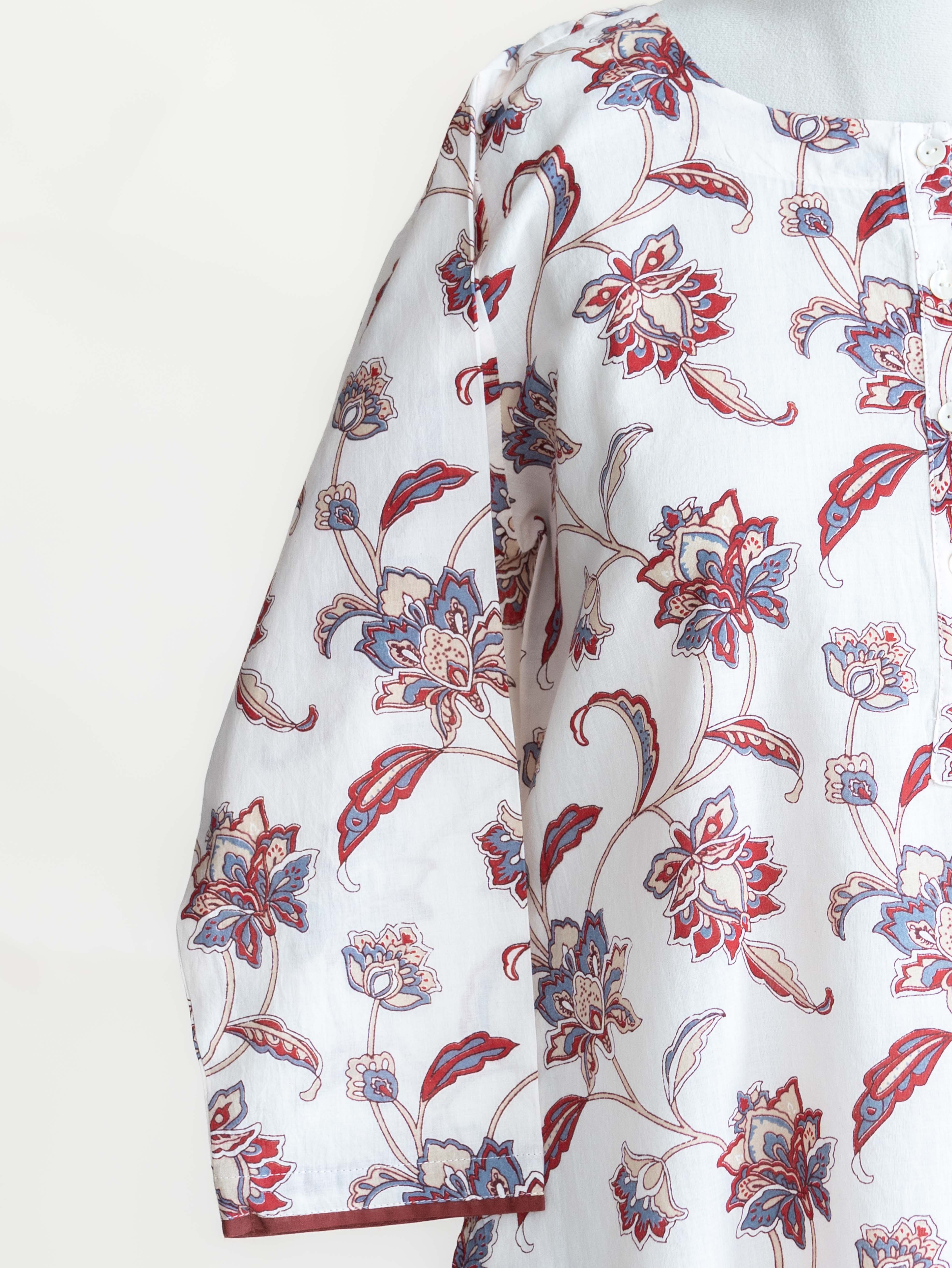 Shiny Cotton Printed A-Line Kurta