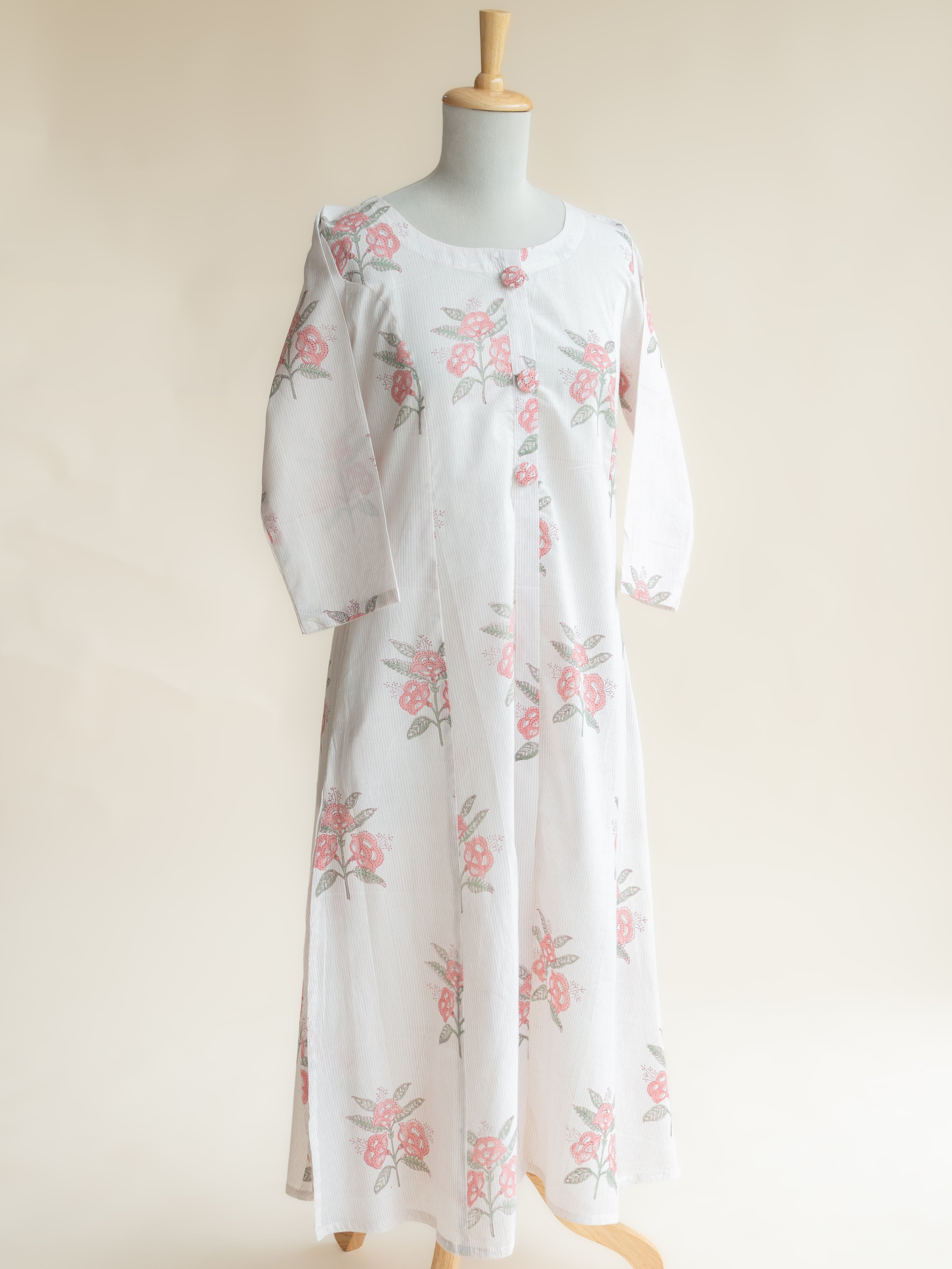 Idaya Cotton Block Printed A-Line Kurta