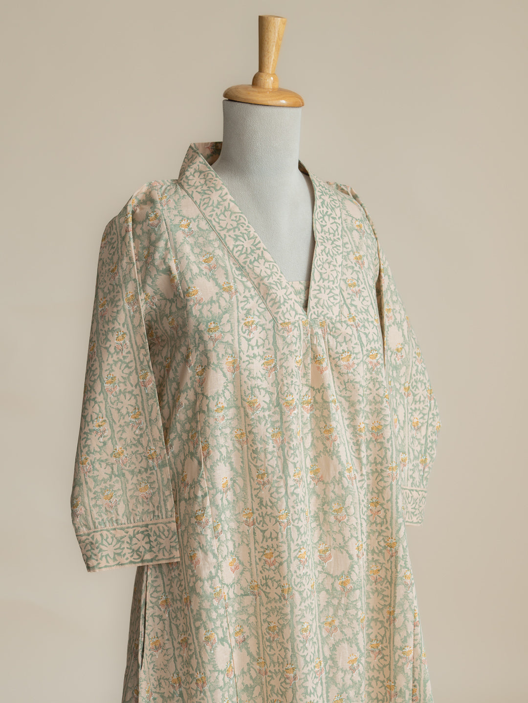 Thaniya Cotton Block Printed A-Line Kurta
