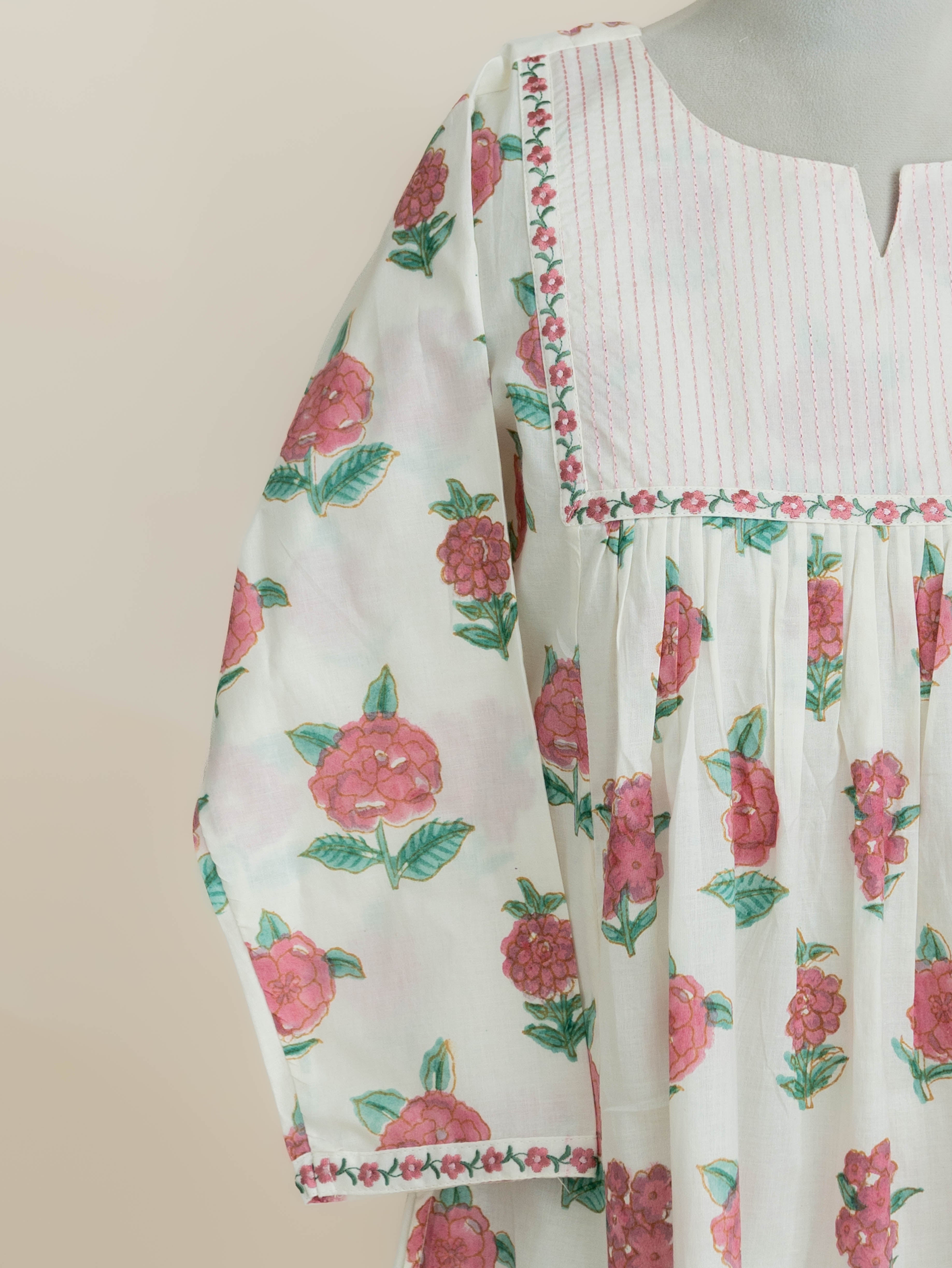 Areej Cotton Block Printed A-Line Kurta