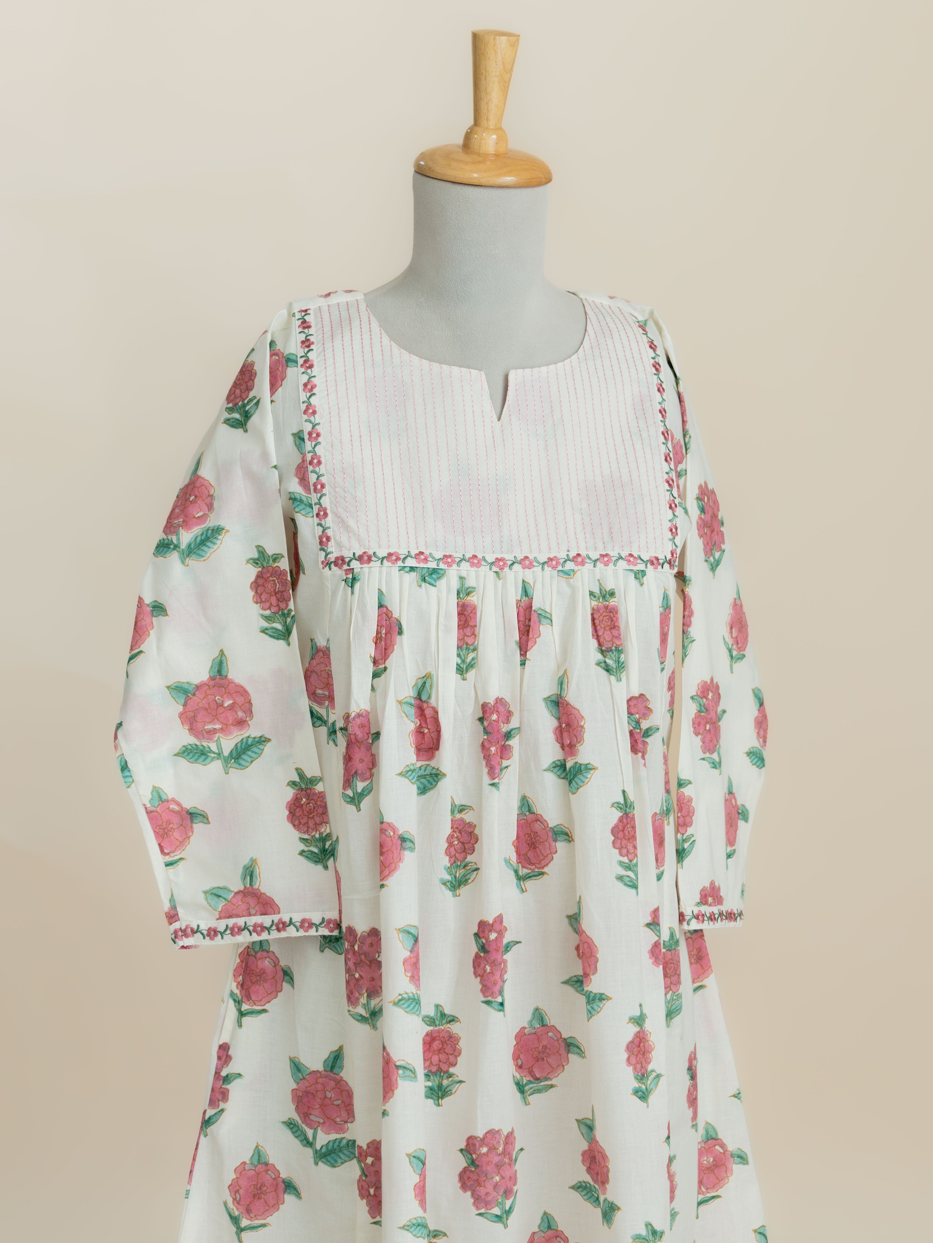 Areej Cotton Block Printed A-Line Kurta