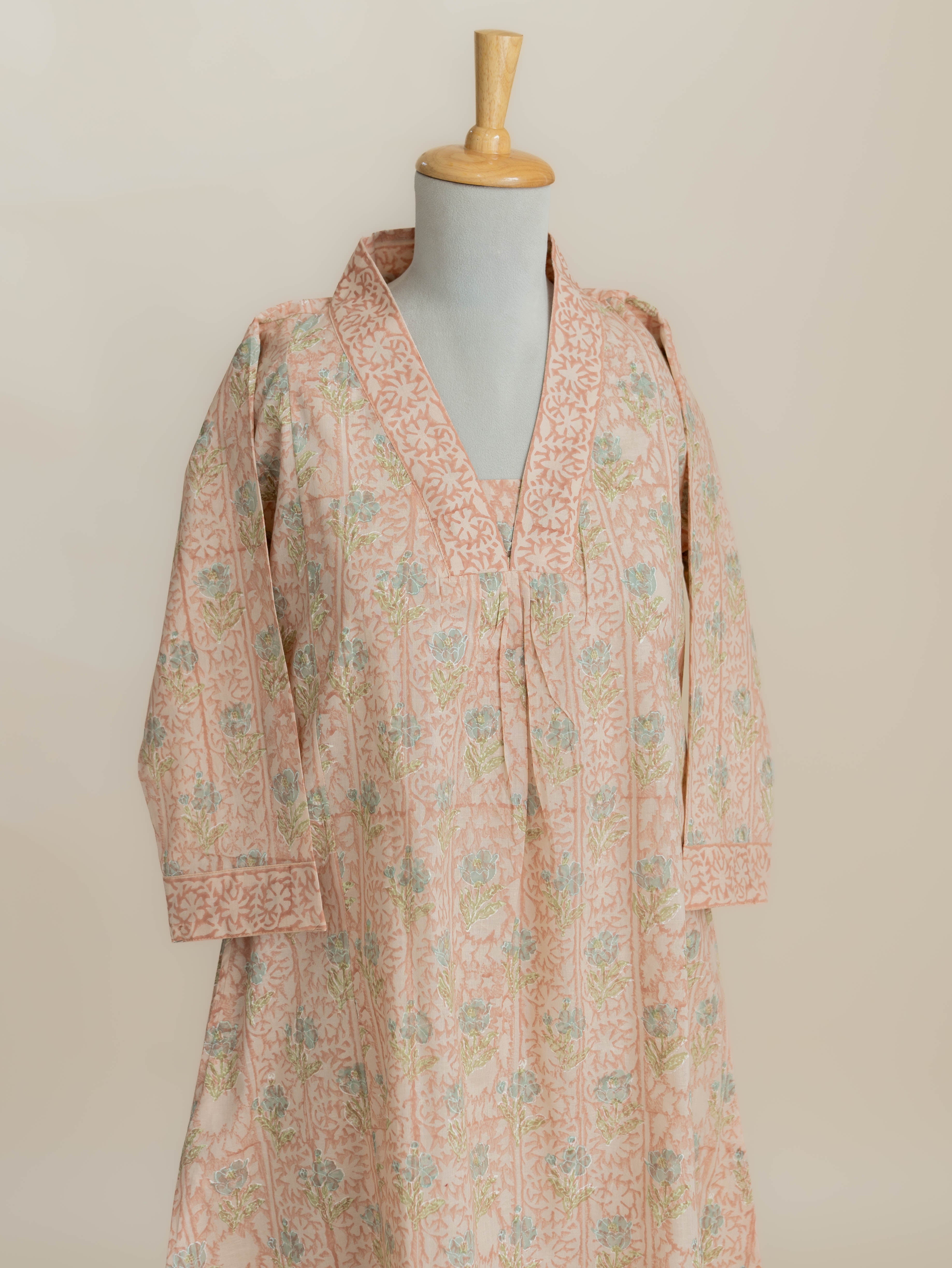 Yutika Cotton Block Printed A-Line Kurta