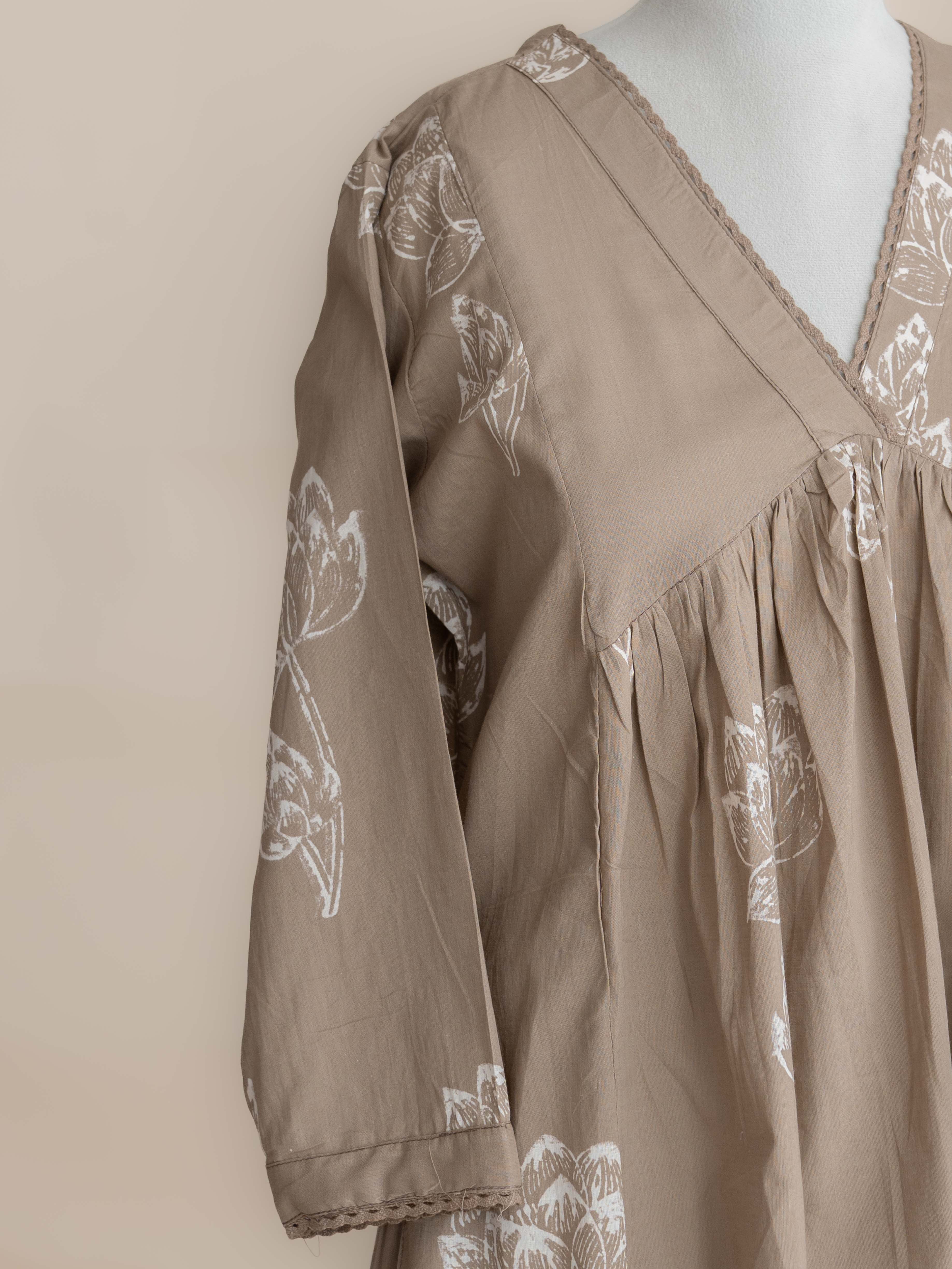 Lira Cotton Block Printed A-Line Kurta
