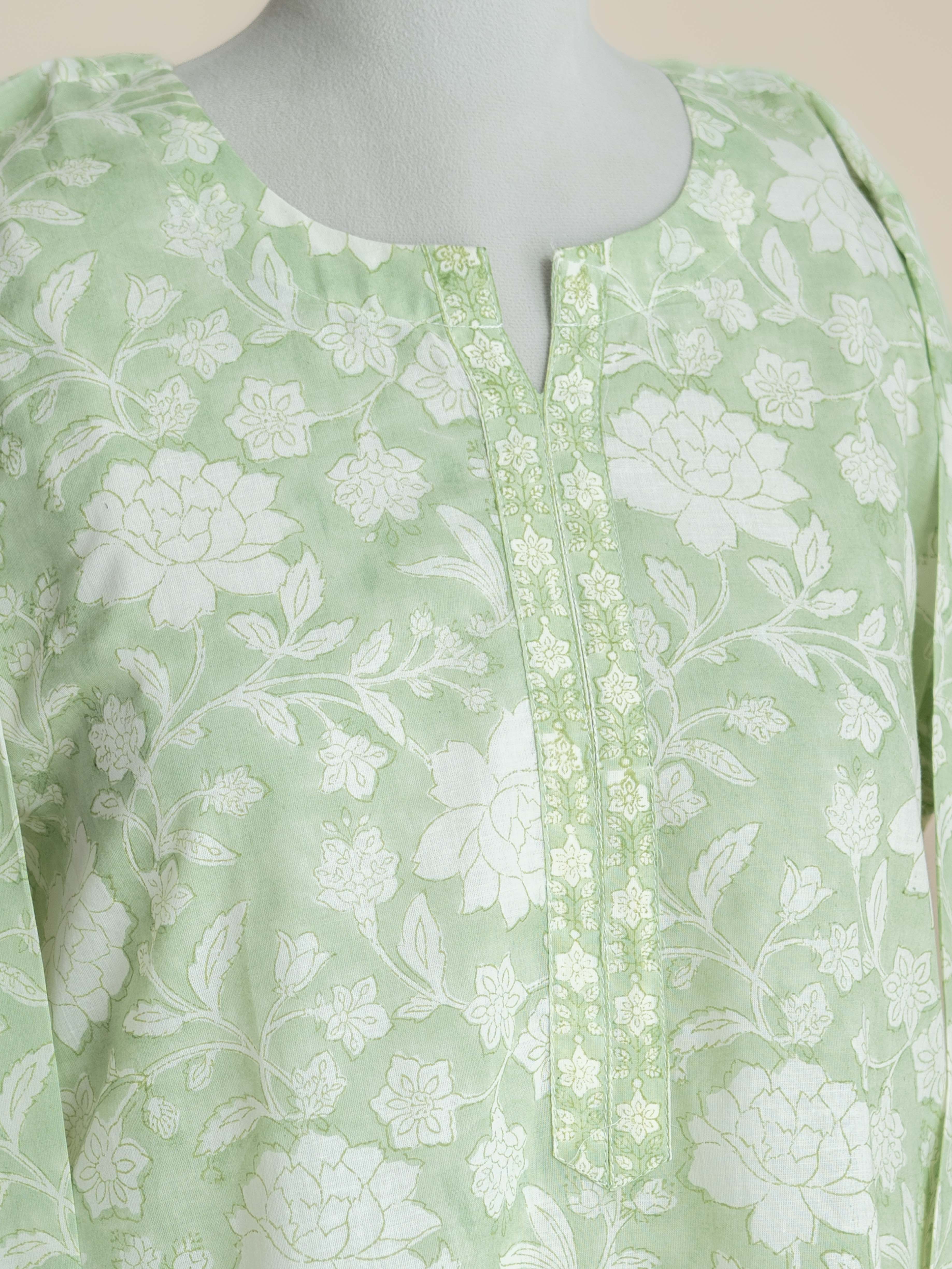 Amreen Cotton Block Printed Straight Kurta
