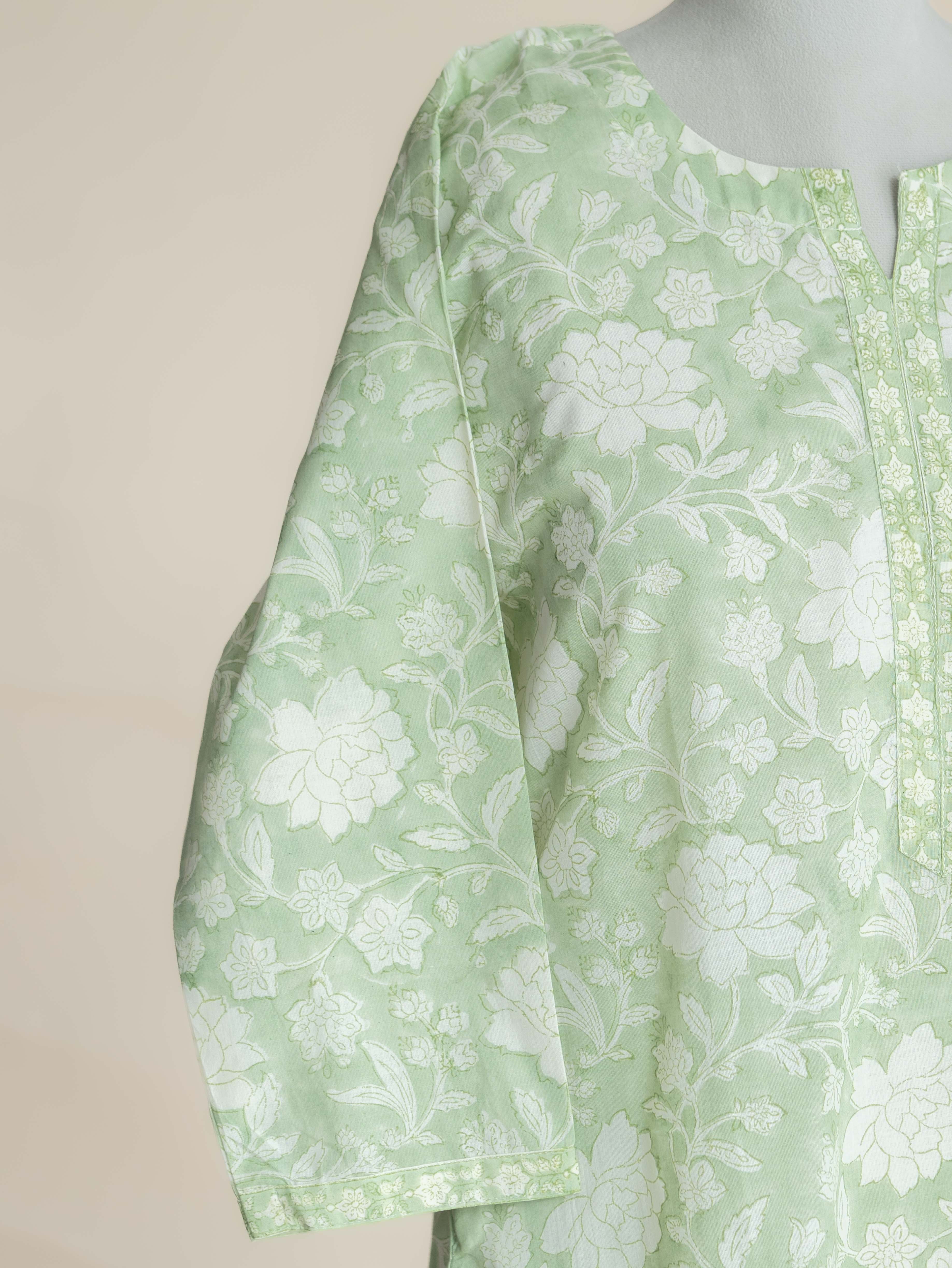 Amreen Cotton Block Printed Straight Kurta
