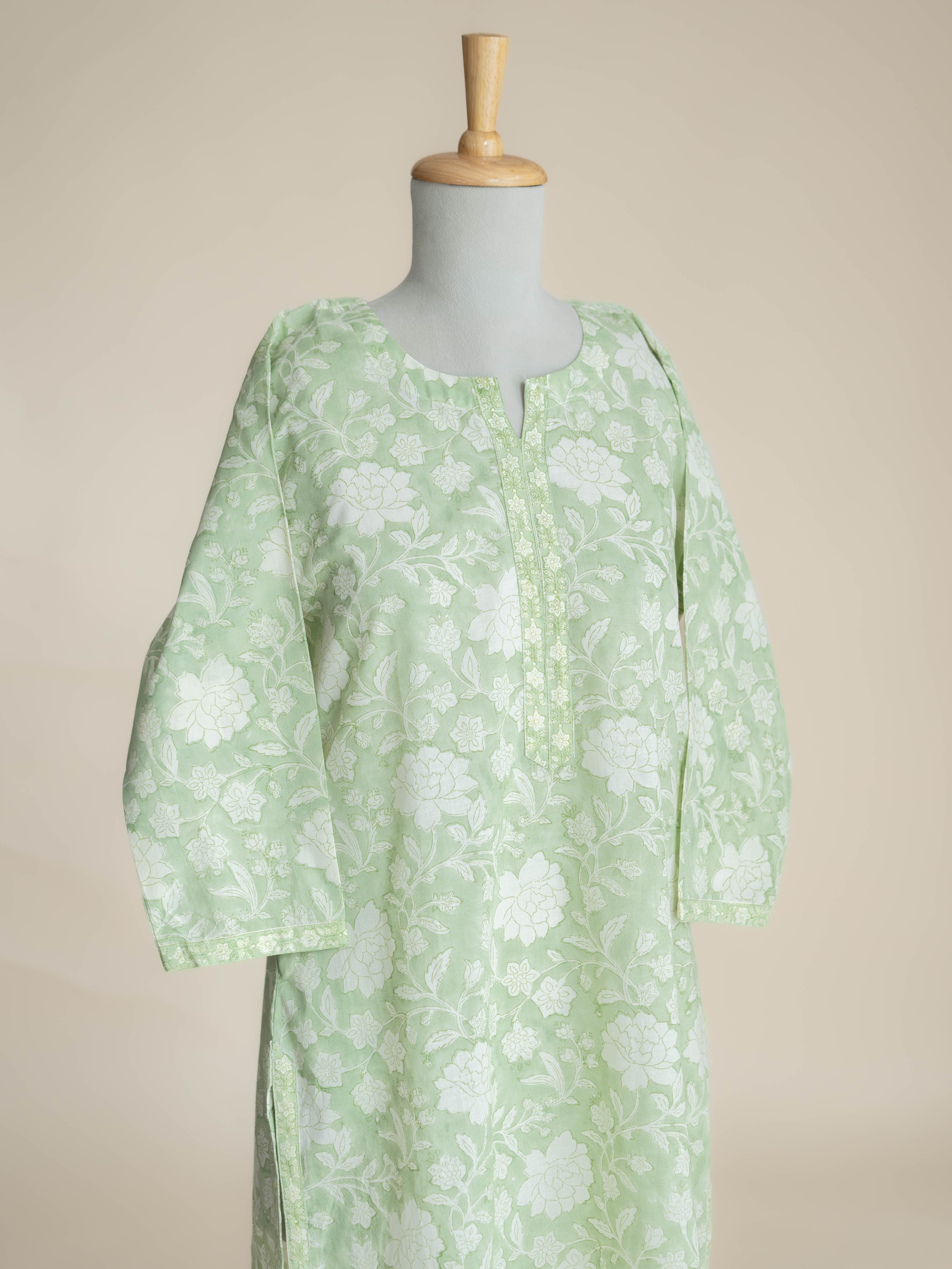 Amreen Cotton Block Printed Straight Kurta