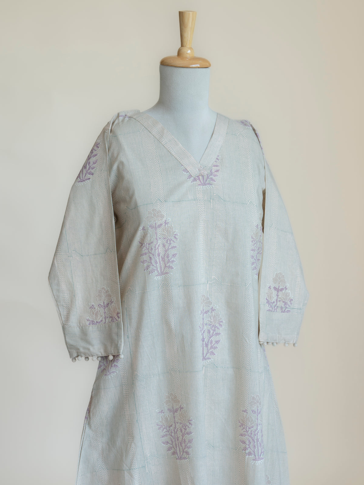 Avema Cotton Block Printed A-Line Kurta