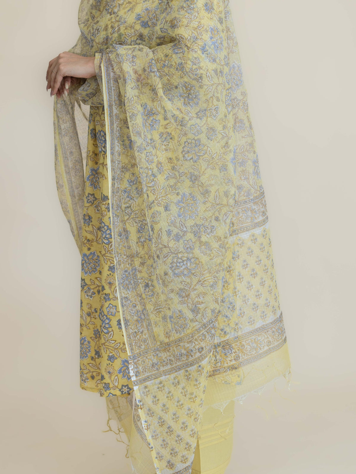 Niza Cotton Block Printed A-Line Suit Set