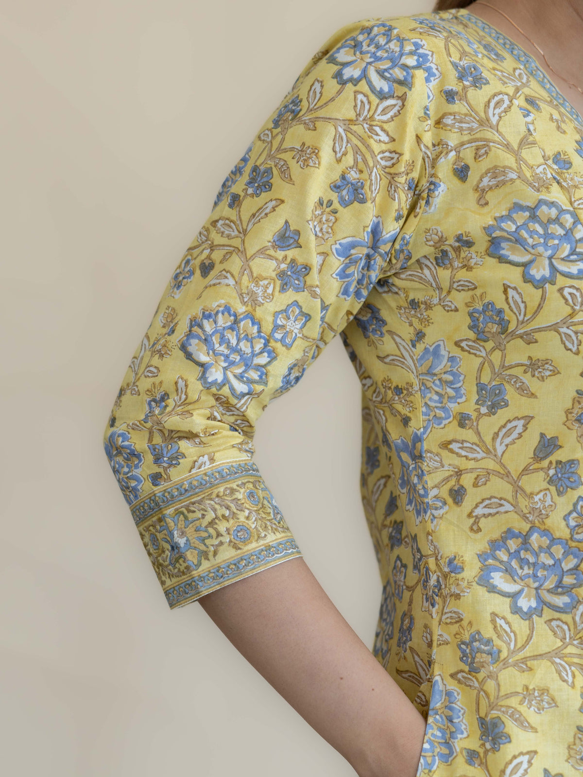 Niara Cotton Block Printed A-Line Kurta