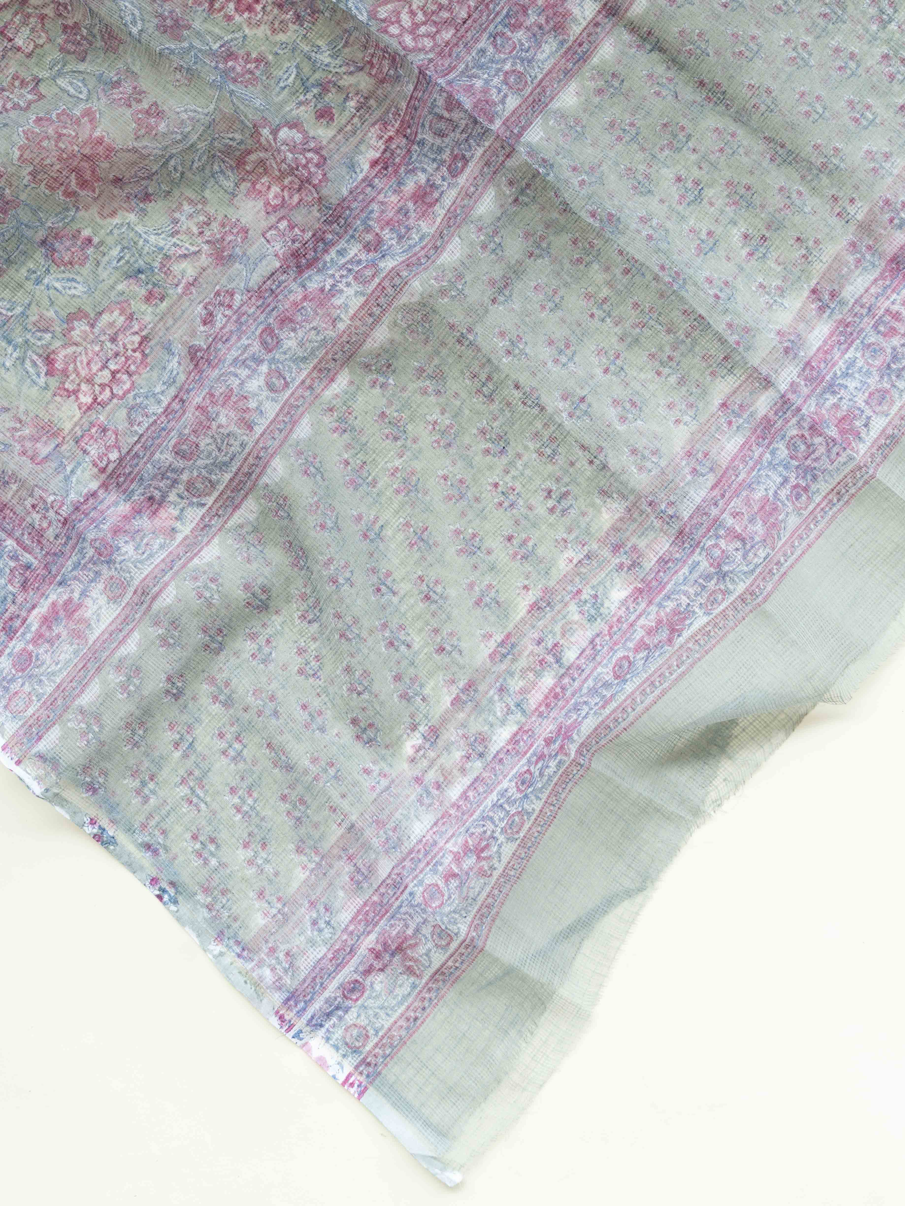 Zana Cotton Block Printed Unstitched Suit Set - 3 Piece