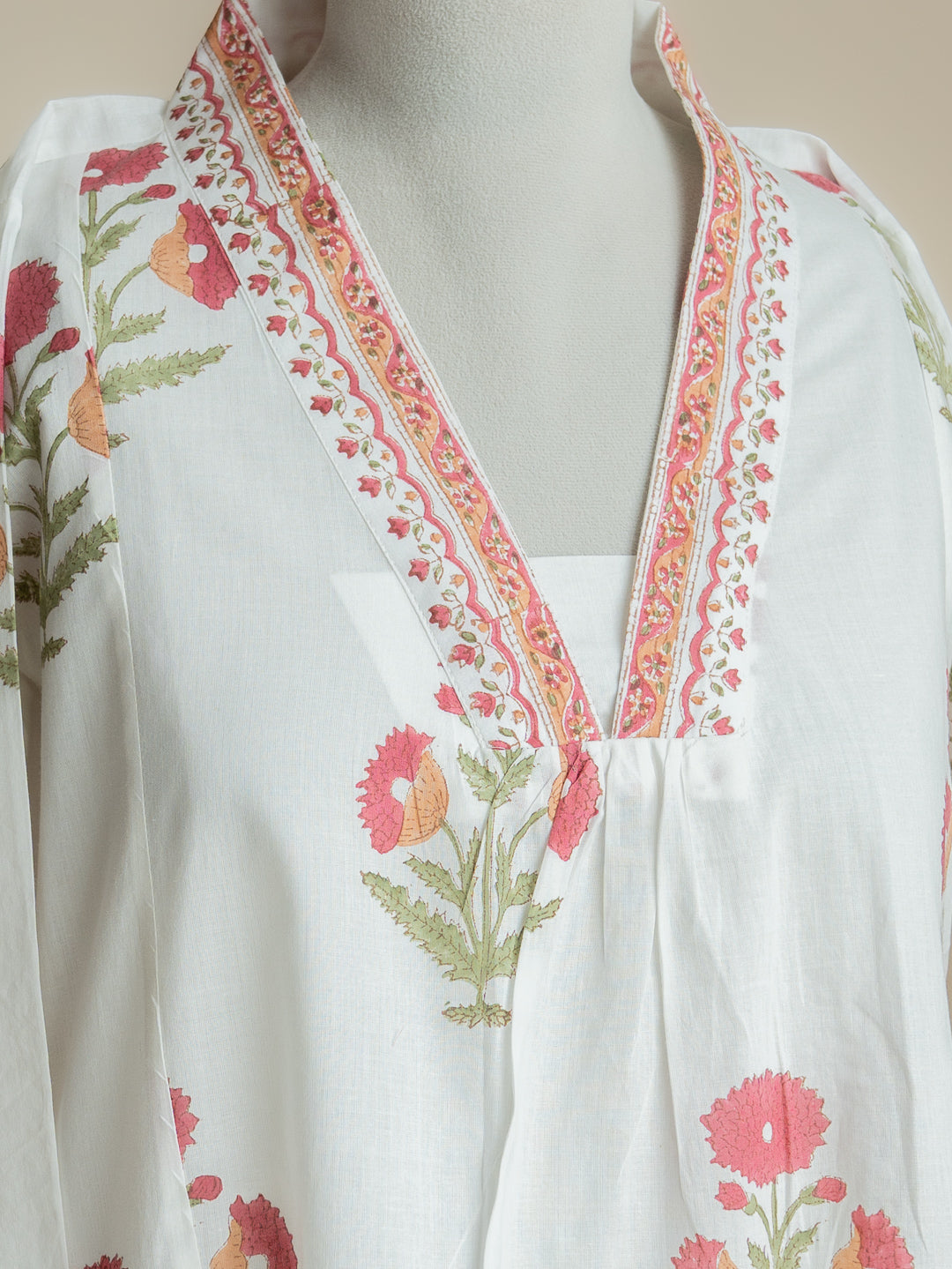 Zuneera Cotton Block Printed A-Line Suit Set
