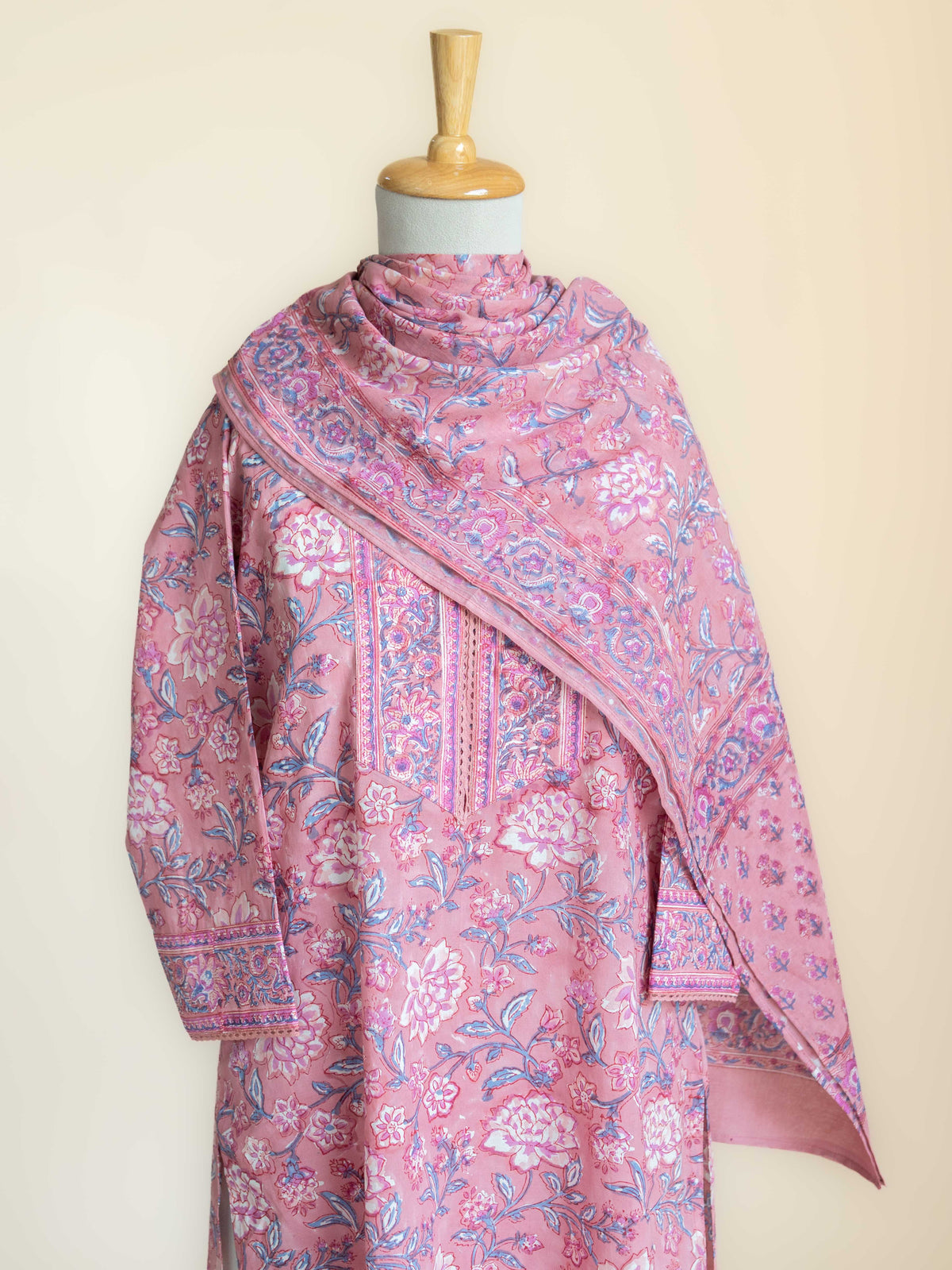 Avenika Cotton Block Printed Straight Suit Set