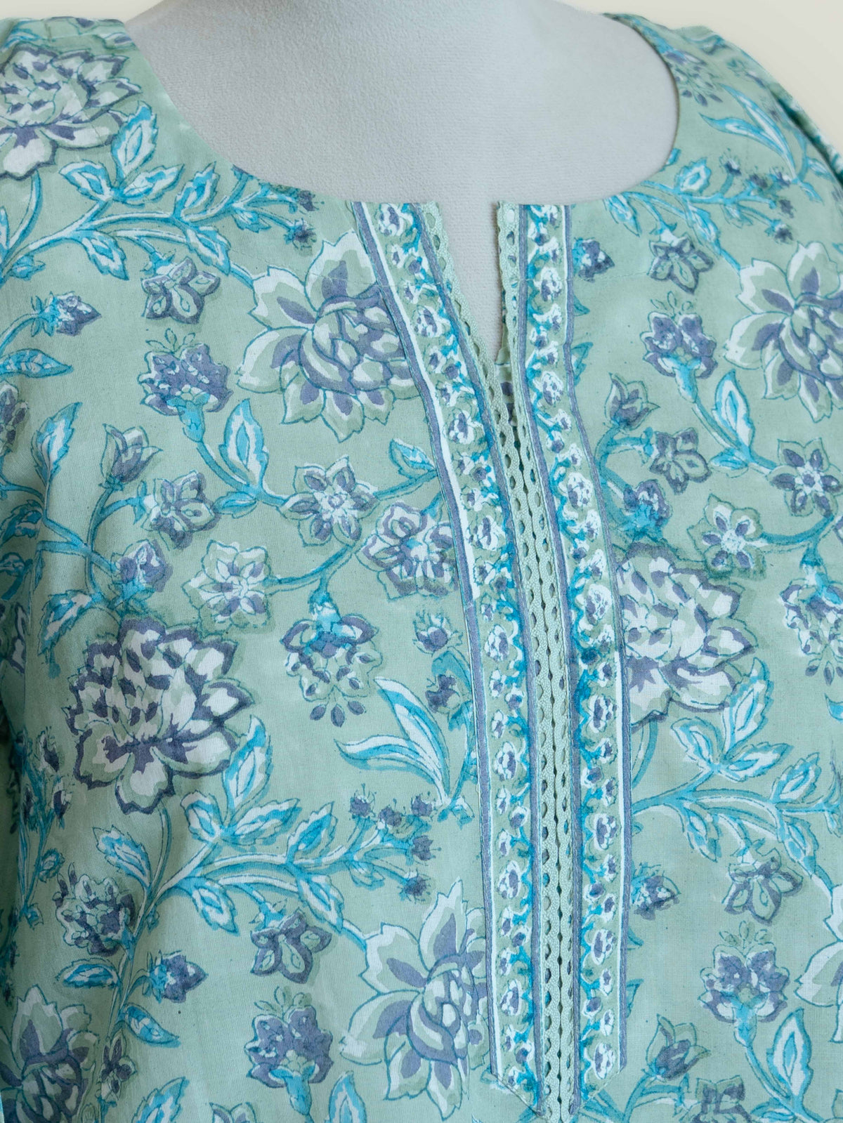 Marwa Cotton Block Printed Straight Suit Set
