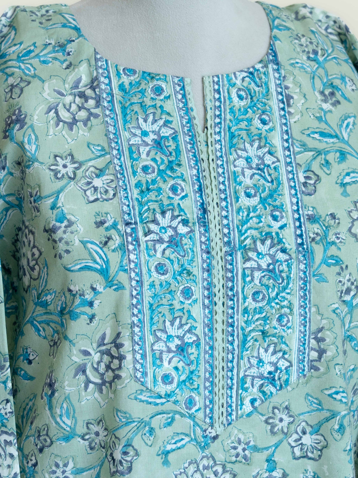 Febin Cotton Block Printed Straight Kurta