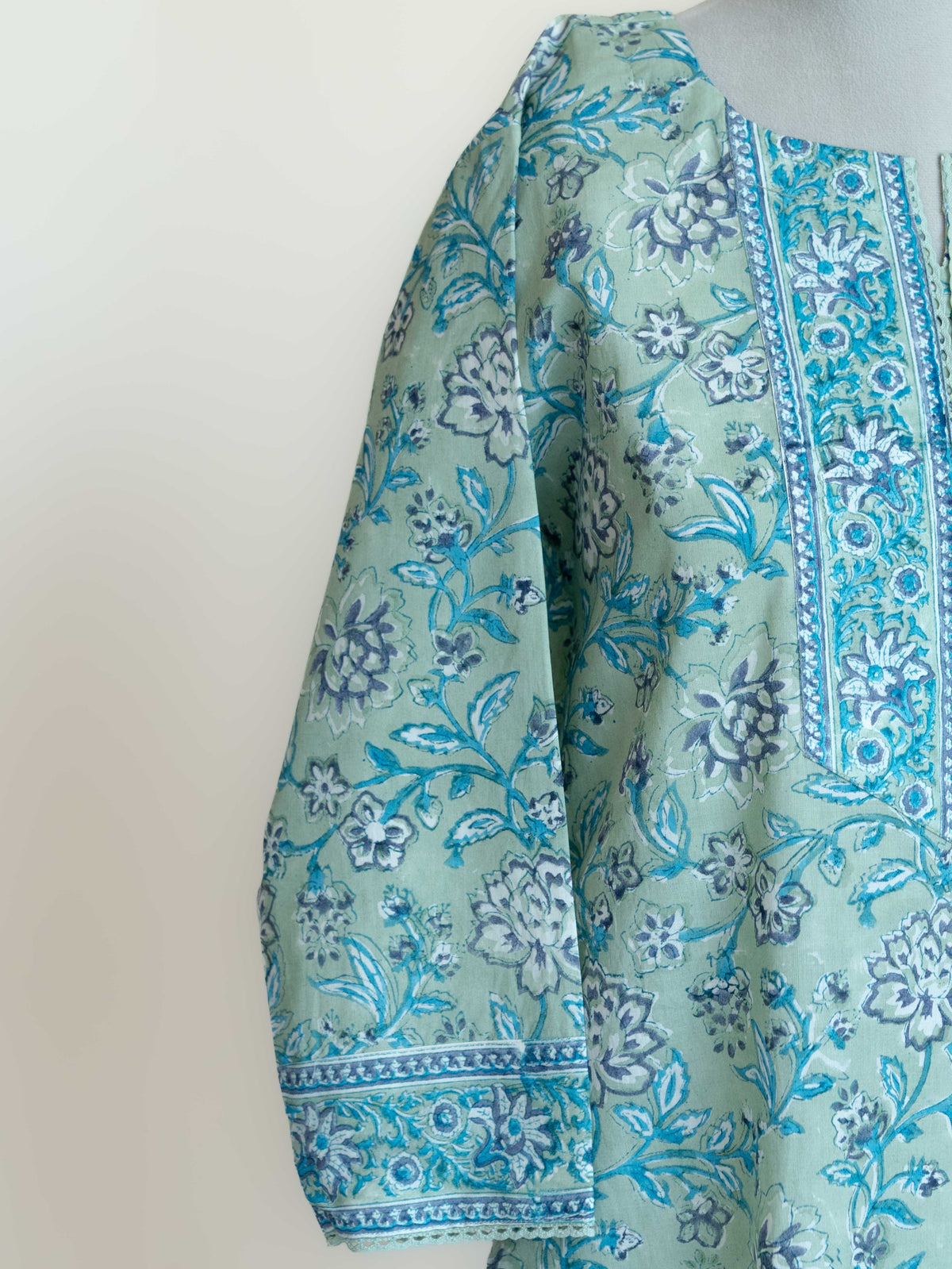 Febin Cotton Block Printed Straight Kurta