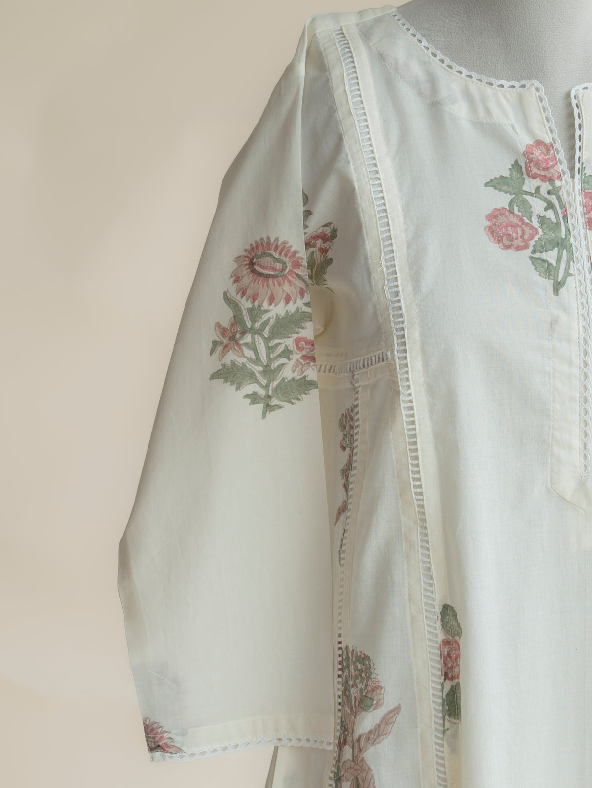 Simrat Cotton Block Printed A-Line Kurta