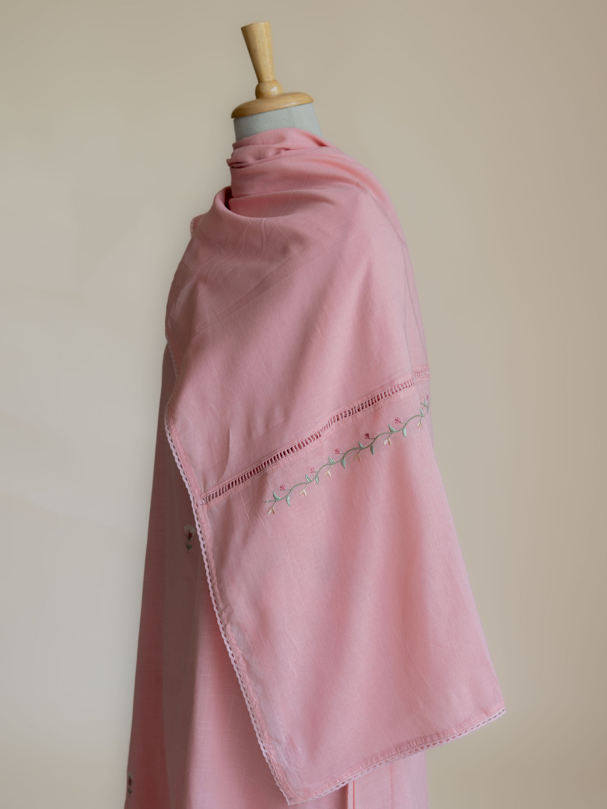 Akira Cotton Slub Embroidered A-Line Suit Set