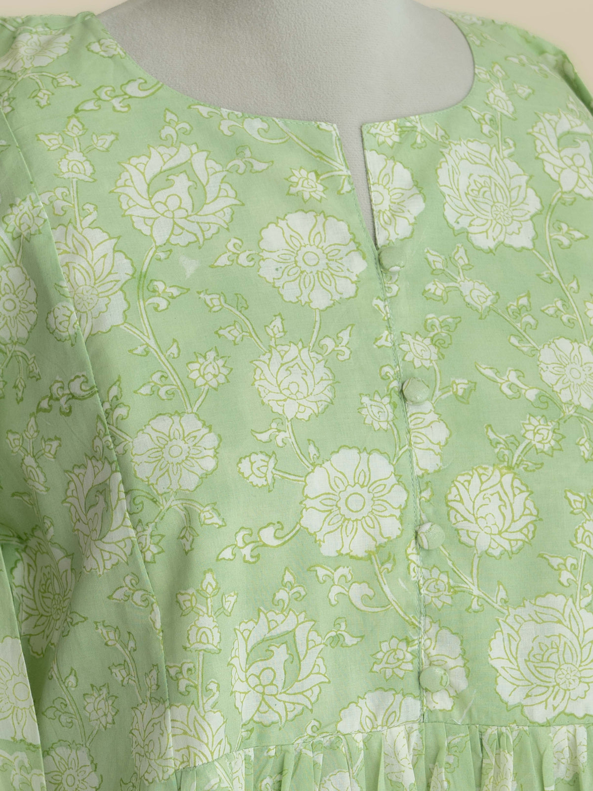 Neza Cotton Block Printed A Line Kurta