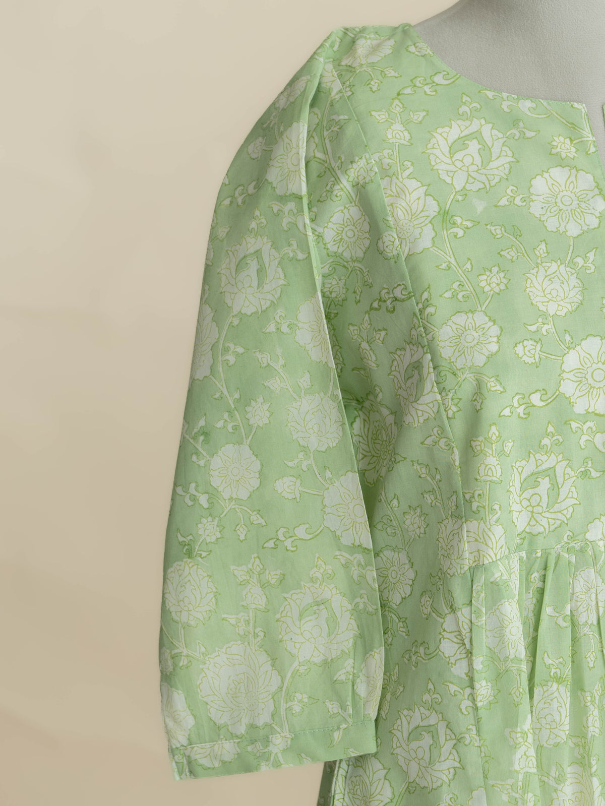 Neza Cotton Block Printed A Line Kurta